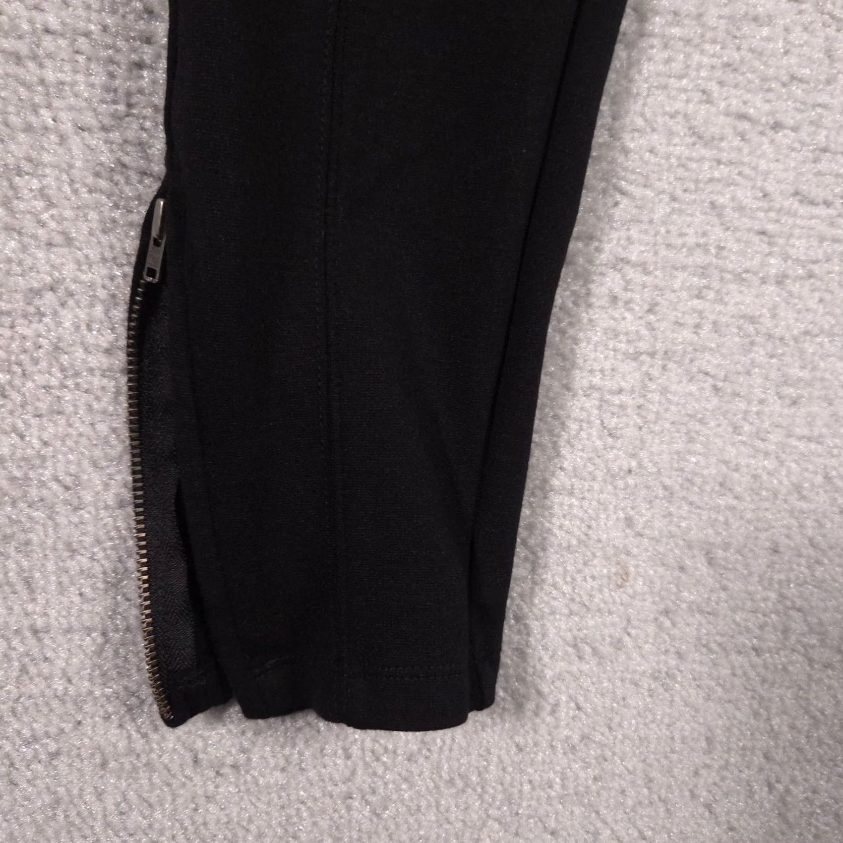 Express Express Leggings Womens M Black Mid Rise Ankle Zip Knit Pants Stretch Size 32" / US 10 / IT 46 - 4 Thumbnail