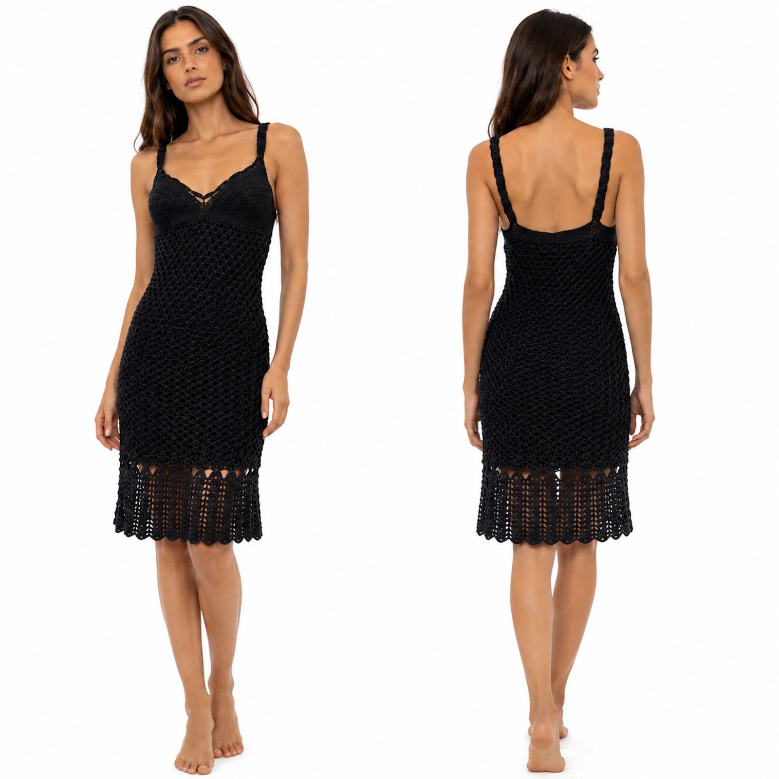anthropologie black crochet dress Beach Riot Goldie Crochet Cover-Up Mini Dress