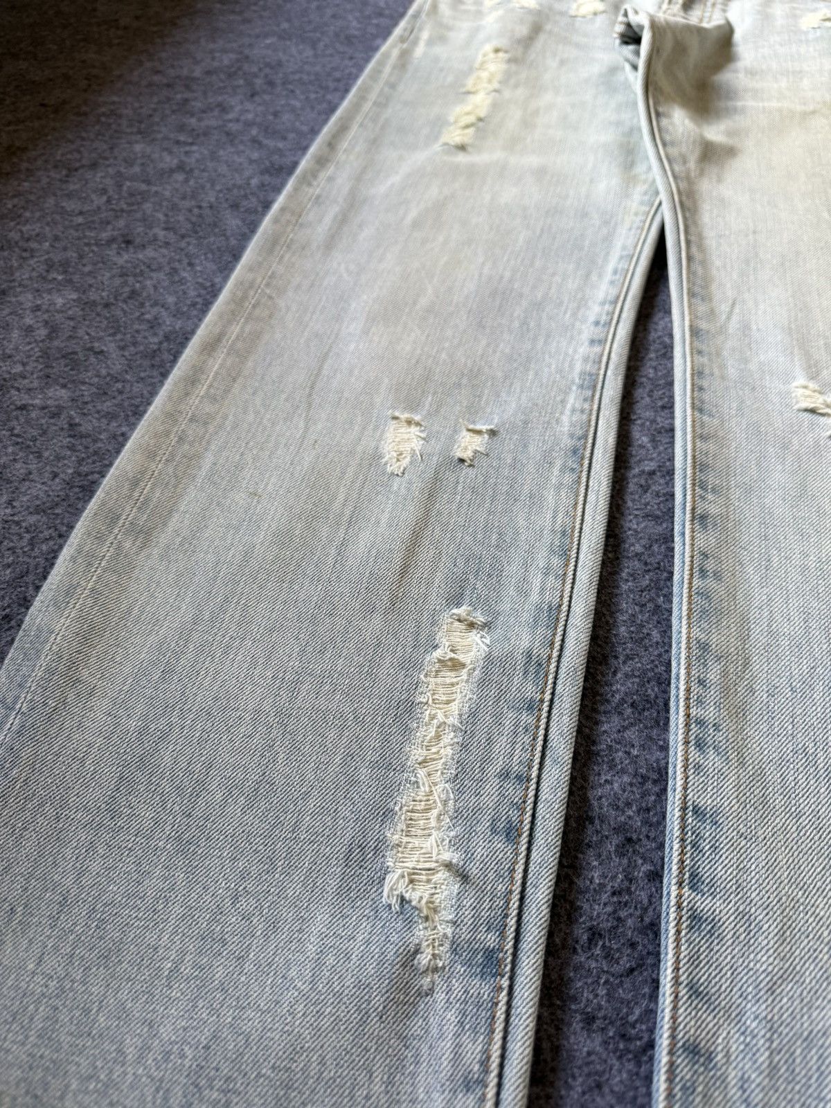 ABAHOUSE × Japanese Brand Abahouse Japan Distressed Flapped Pocket Light Wash Jeans Size US 30 / EU 46 - 10 Thumbnail