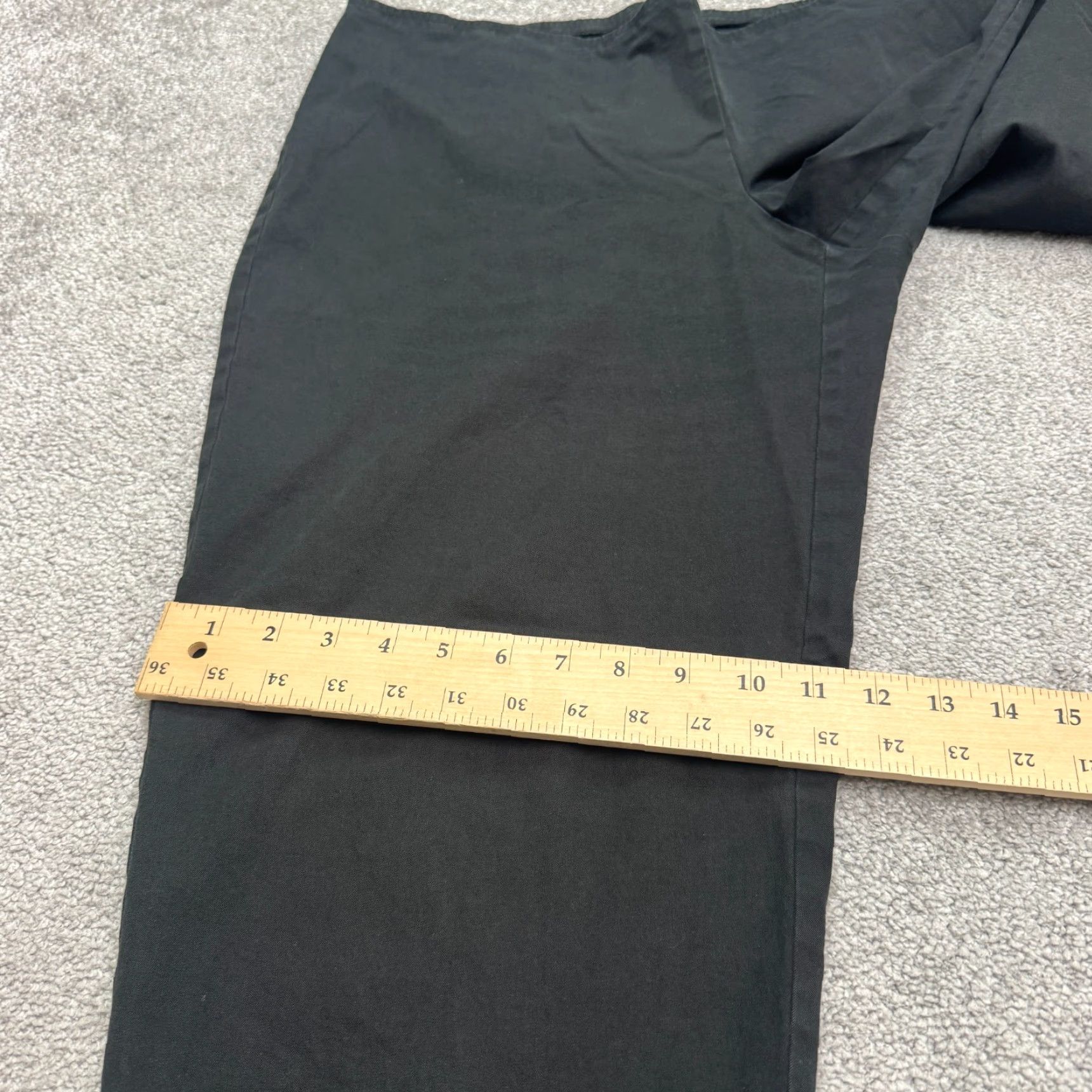 Eileen Fisher Eileen Fisher Pull On Ankle Pants womens Large Black Mid Rise Straight Leg 38x27 Size 36" / US 14 / IT 50 - 6 Thumbnail