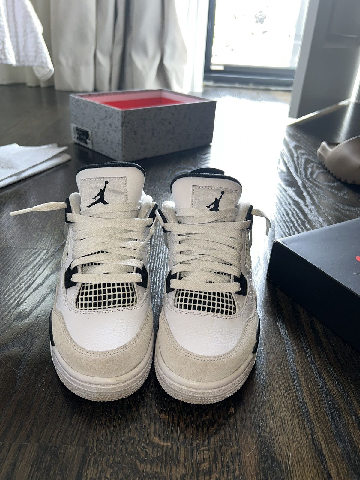 Jordan Brand × Nike Military Black Jordan 4 Retro Size 4Y Size US 5.5 / IT 35.5 - 7 Thumbnail