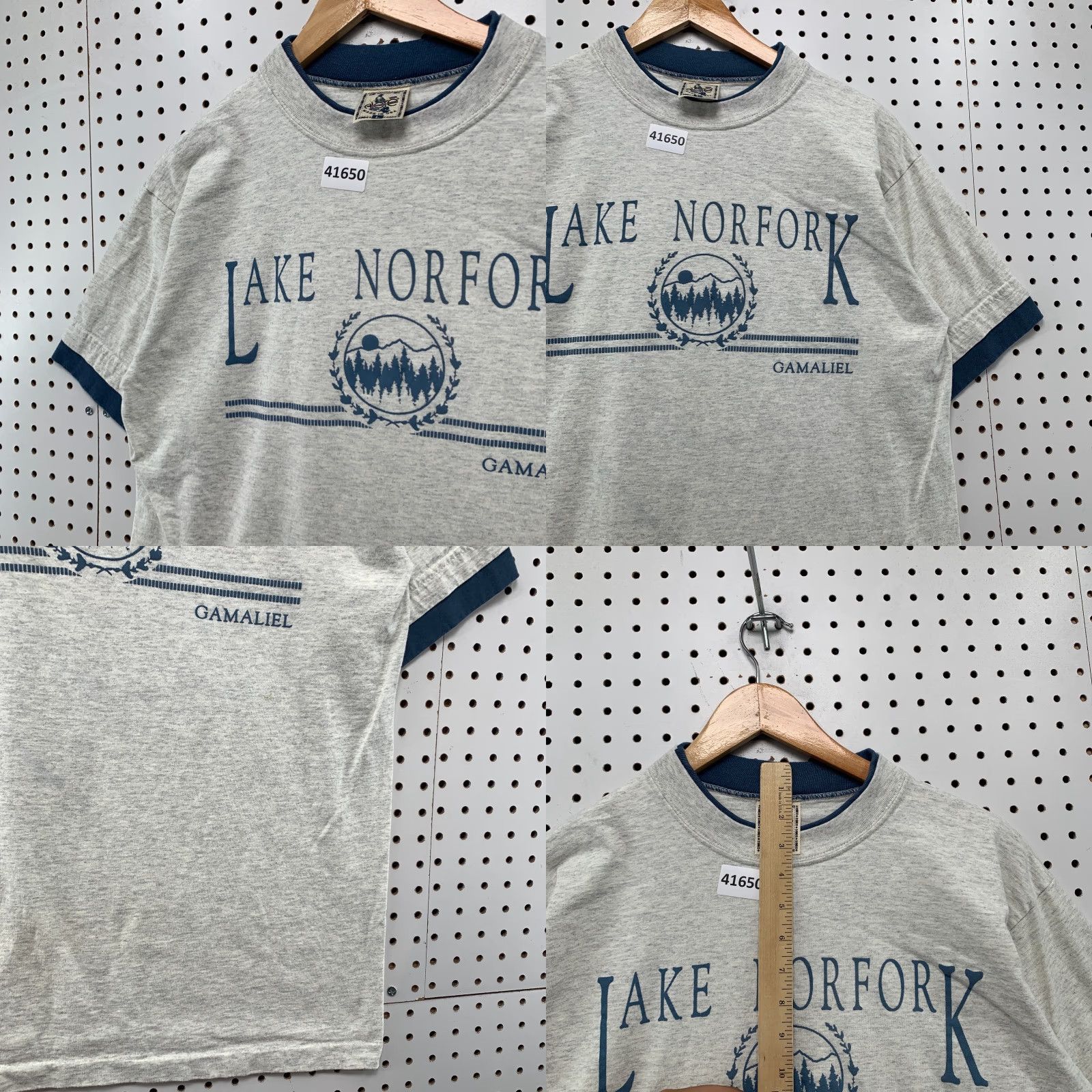 Vintage VINTAGE 90s Alore Lake Norfolk Graphic Print Shirt Adult Large Gray Outdoor Mens Size US L / EU 52-54 / 3 - 8 Thumbnail