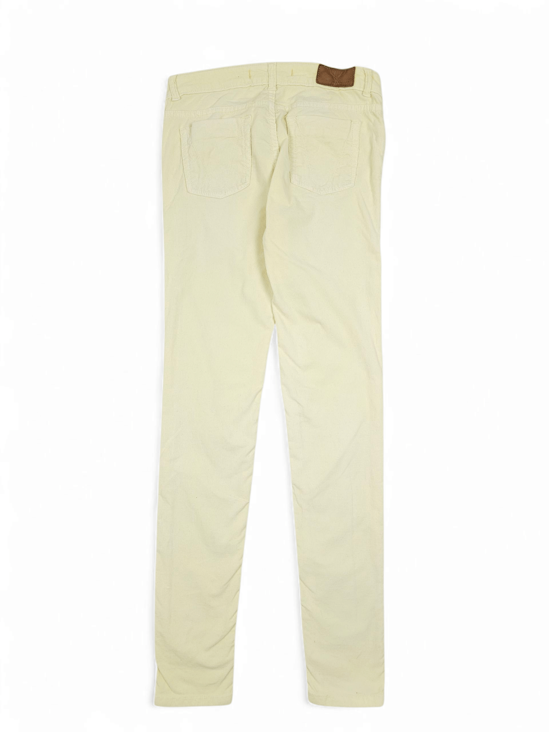 Hysteric Glamour 💎 Victoria Beckham Corduroy Cream Skinny Pants Trousers Size 27" / US 4 / IT 40 - 2 Thumbnail