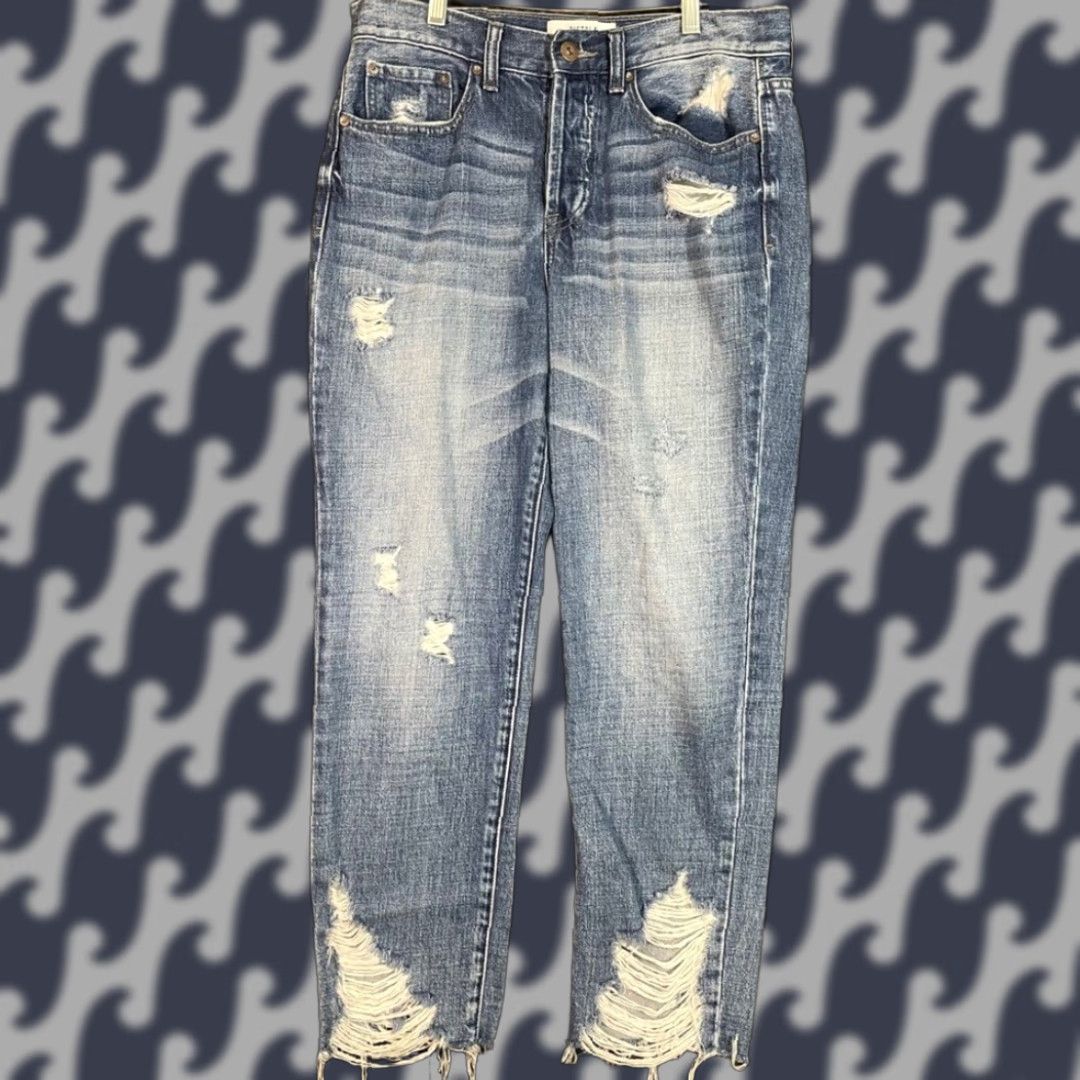 Pistola PISTOLA Distressed Jeans High Rise Ripped Frayed Hem Denim Blue Women’s Size 28 Ankle Jeans Womens Blue 28 Size 28" / US 6 / IT 42 - 1 Thumbnail
