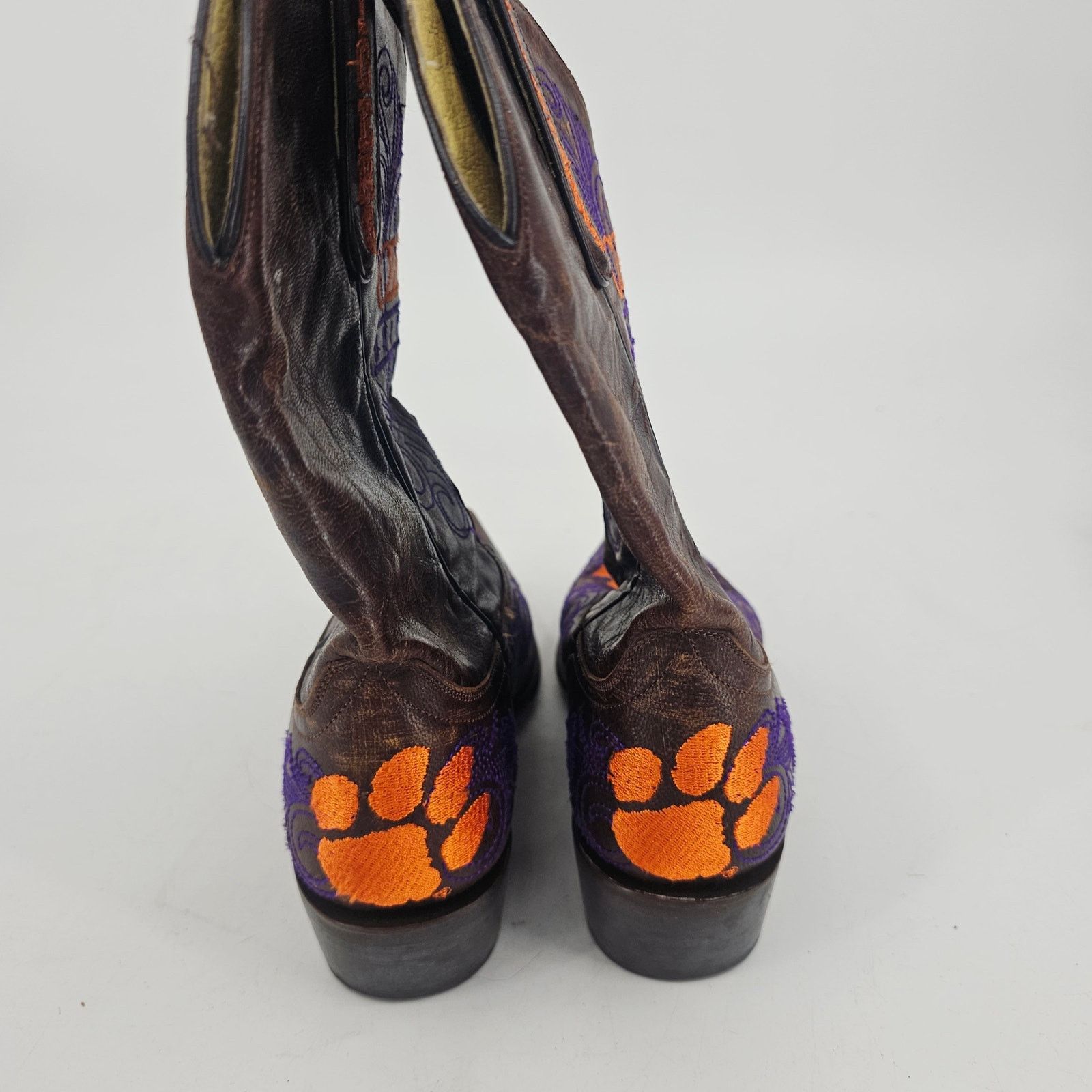 NCAA × Other Gameday Clemson Tigers Logo Western Cowgirl Leather Boot 7 Size US 7 / IT 37 - 4 Thumbnail