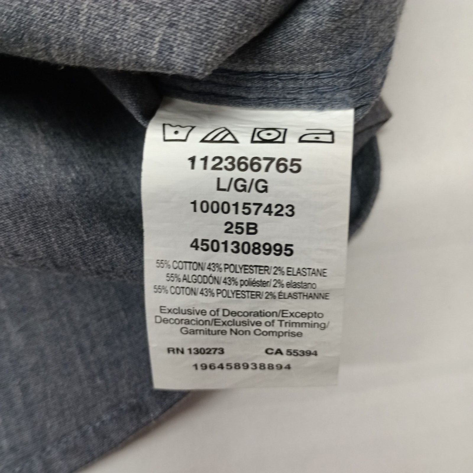 Wrangler Wrangler Men's Relaxed Fit Woven Button Up Shirt Size L Gray Size US L / EU 52-54 / 3 - 6 Thumbnail