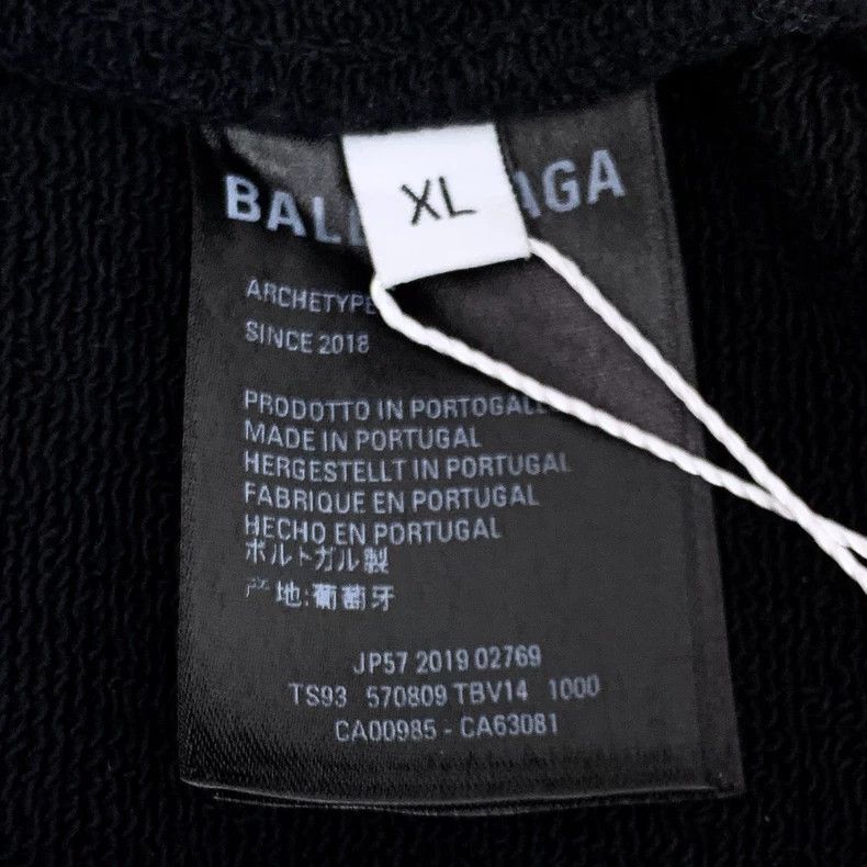 Other Balenciaga Black monogrammed logo embroidered cotton hoode Size US XL / EU 56 / 4 - 7 Thumbnail