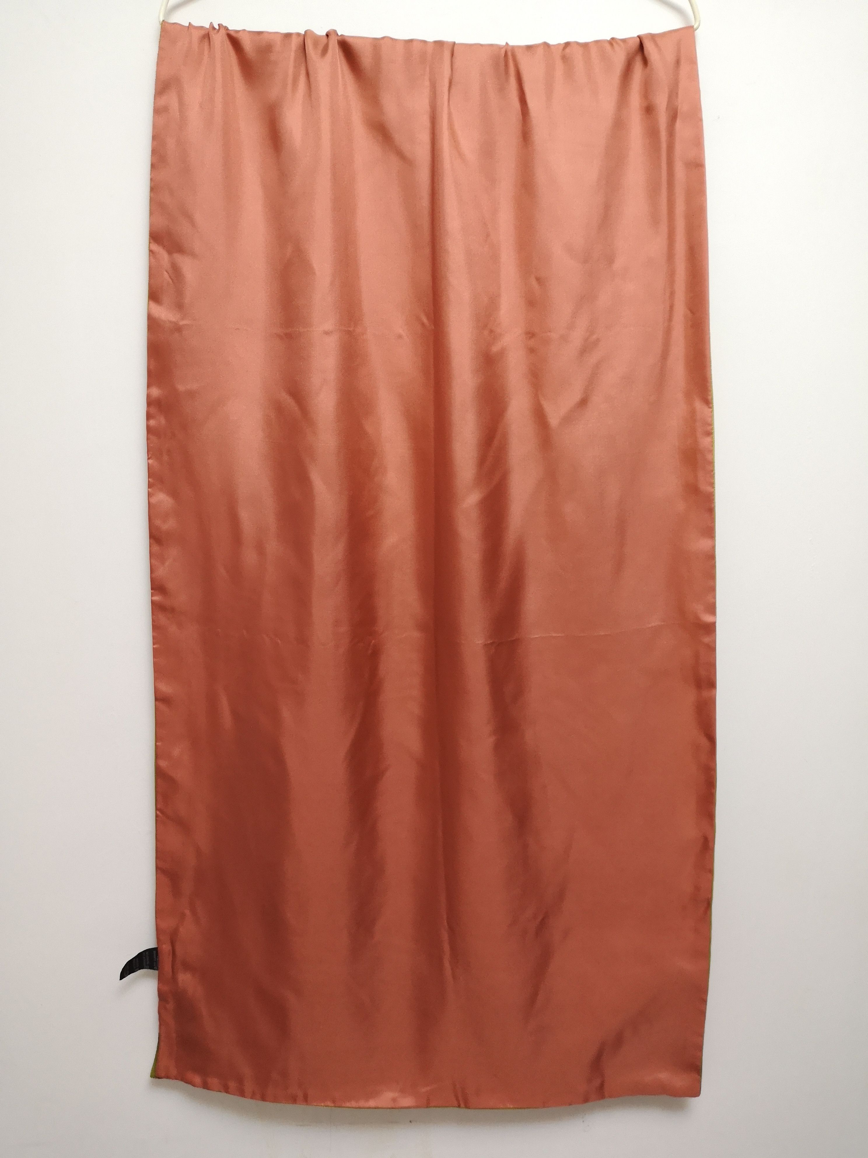 Kenzo Botanical Printed Wool Front Plain Pink Silk Back Scarf Size ONE SIZE - 8 Thumbnail