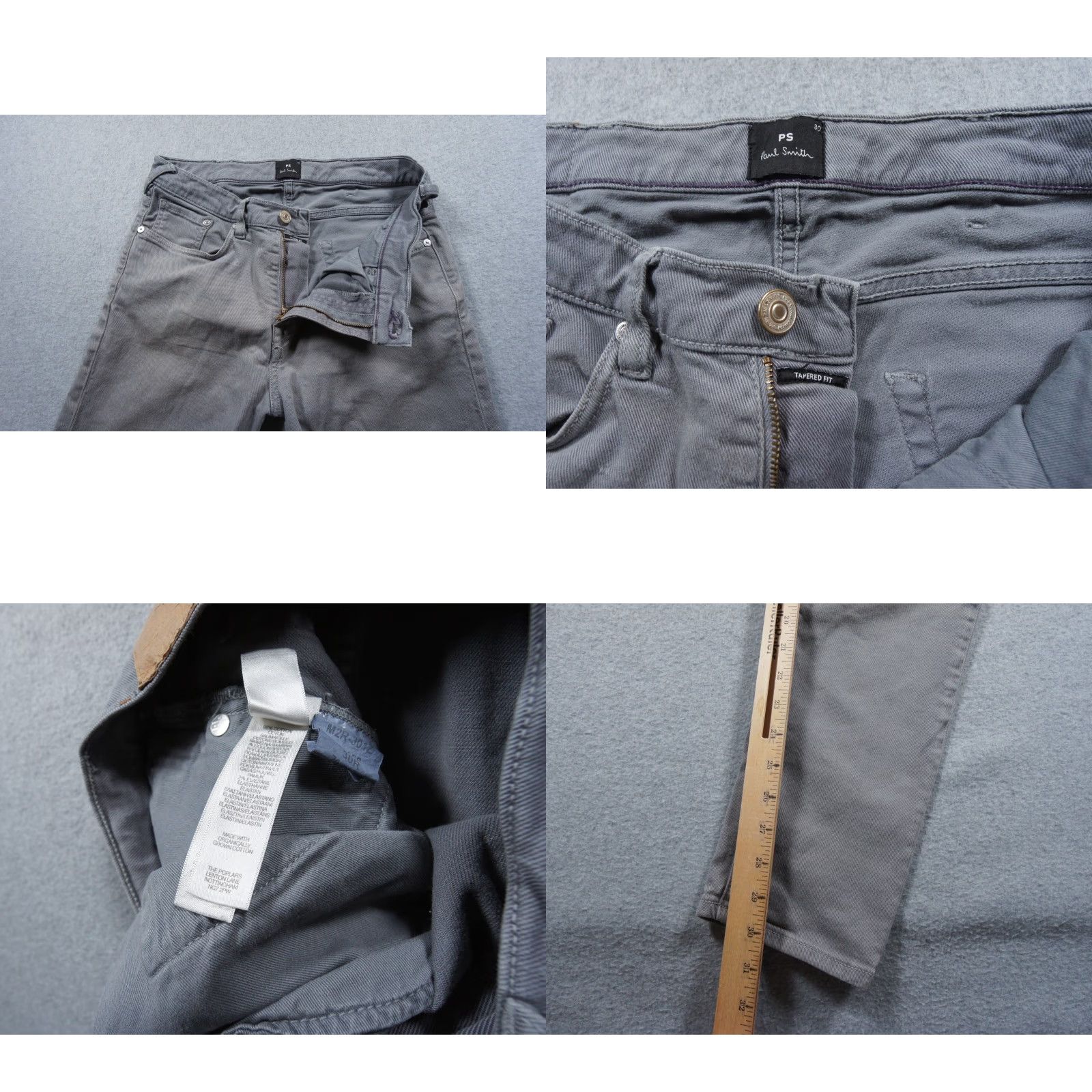 Paul Smith Paul Smith Jeans Mens 30x30 Gray Denim Tapered Fit Stretch Casual Adult Pants Size US 30 / EU 46 - 8 Thumbnail