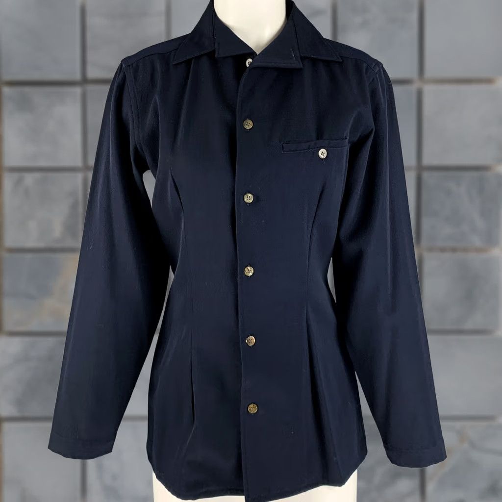 Comme des Garcons Girl COMME des GARCONS Size S Navy Twill Buttoned Shirt Size S / US 4 / IT 40 - 1 Thumbnail