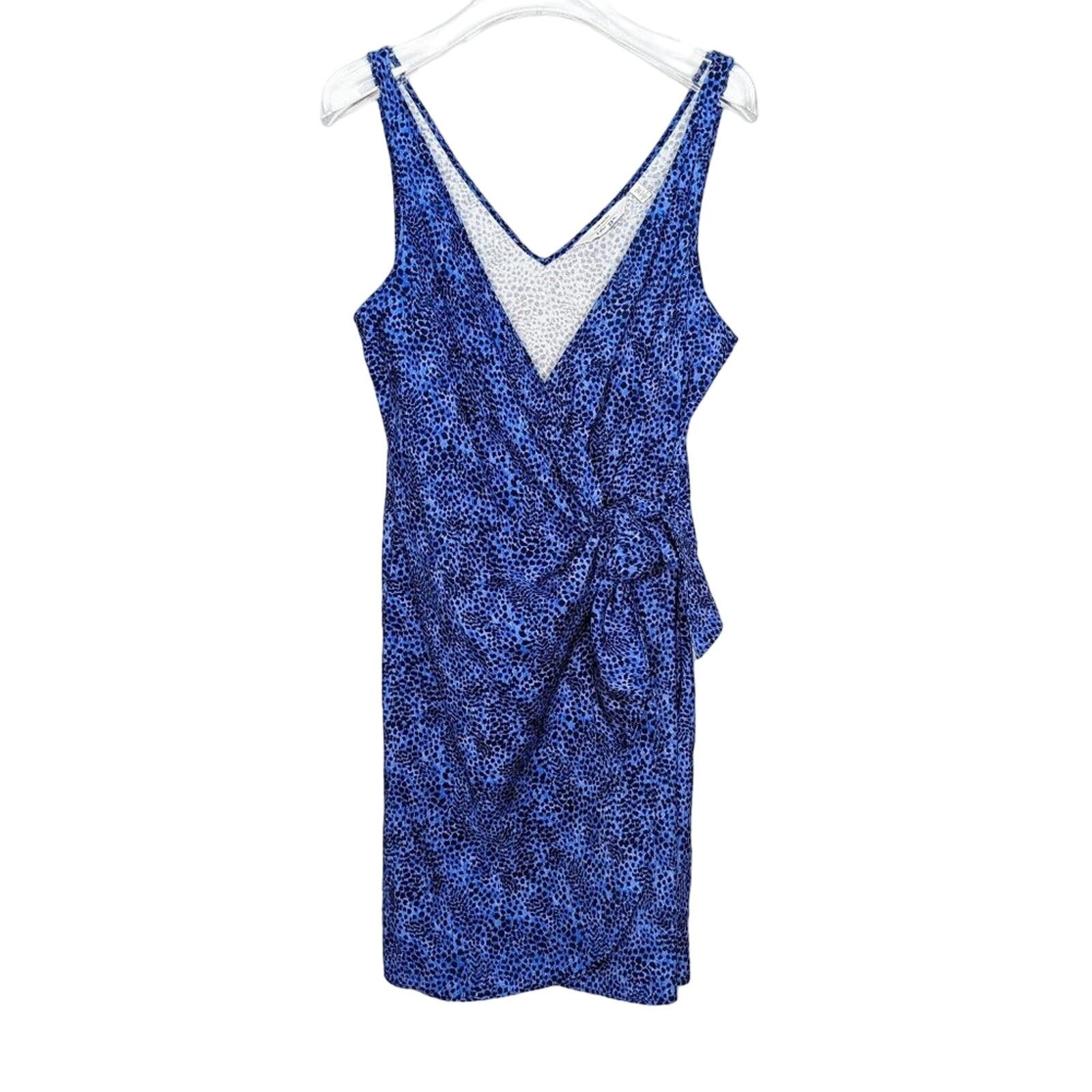 & Other Stories & Other Stories Blue Animal Print Sleeveless Mini Wrap Dress Size M / US 6-8 / IT 42-44 - 1 Thumbnail