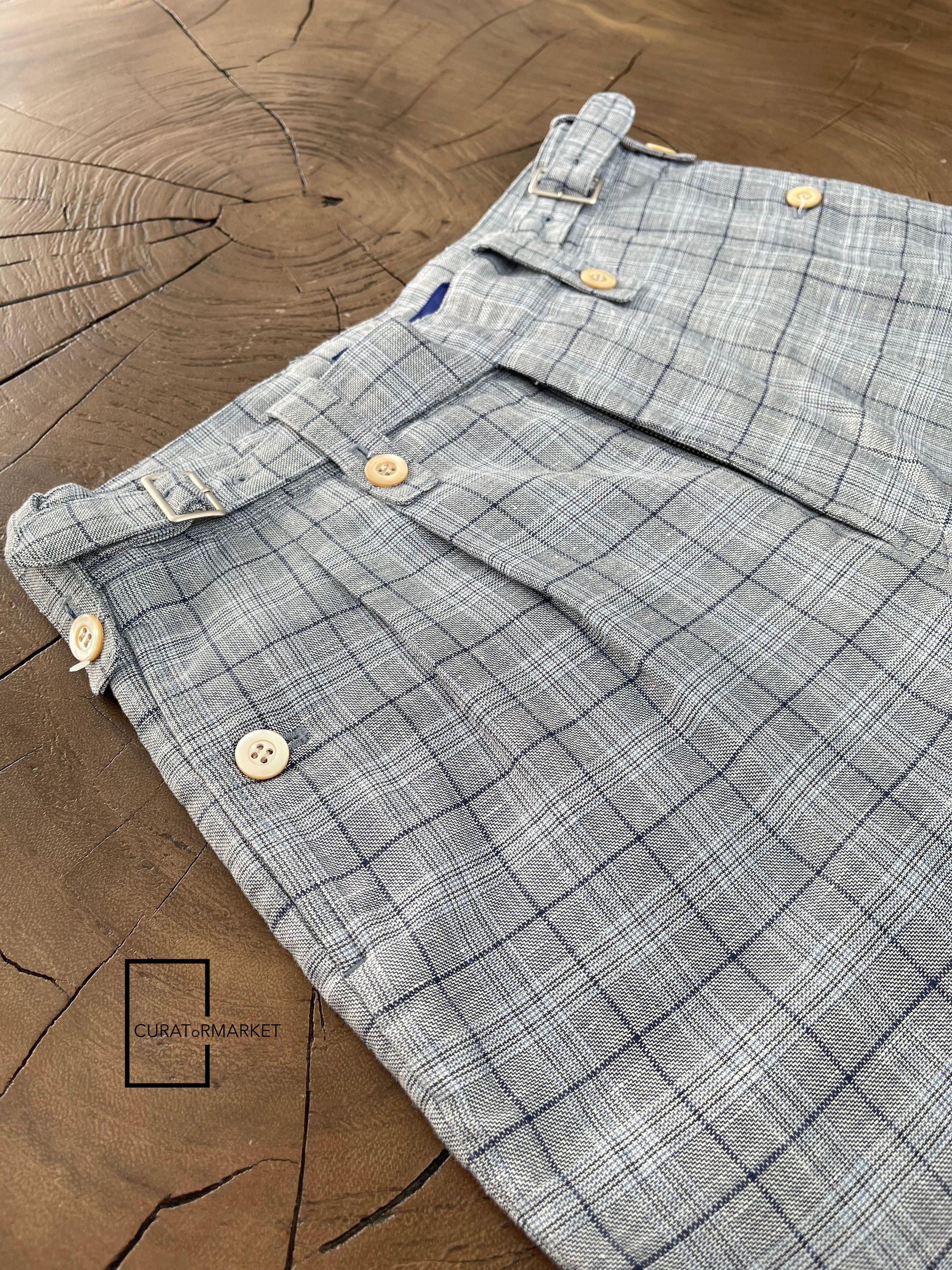 Junya Watanabe Sz M RARE Runway Linen Gingham Hidden Buckle Shorts SS17 Size US 30 / EU 46 - 4 Thumbnail