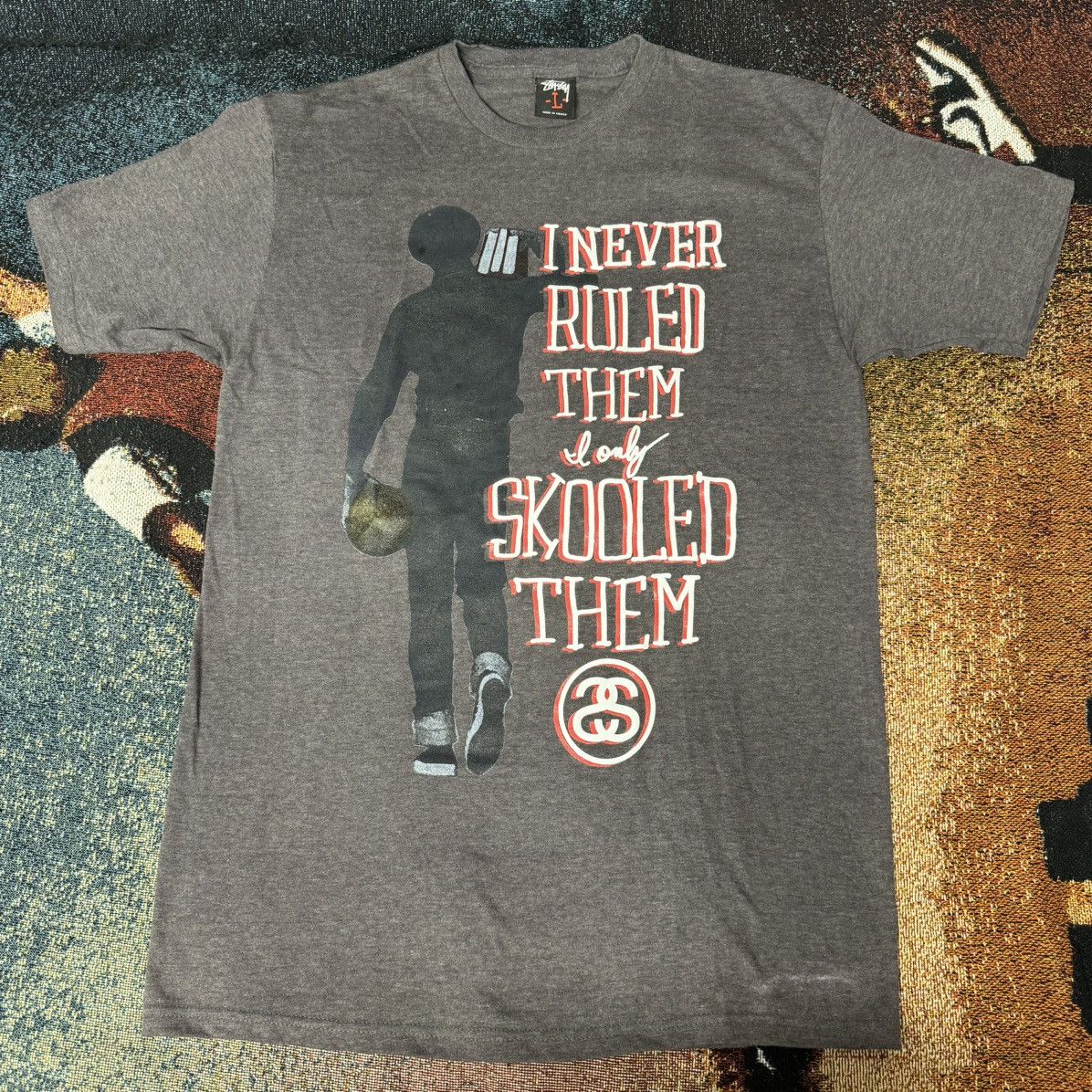 Stussy × Vintage STUSSY I NEVER RULED THEM I ONLY SKOOLED EM TEE GREY Size US L / EU 52-54 / 3 - 1 Thumbnail