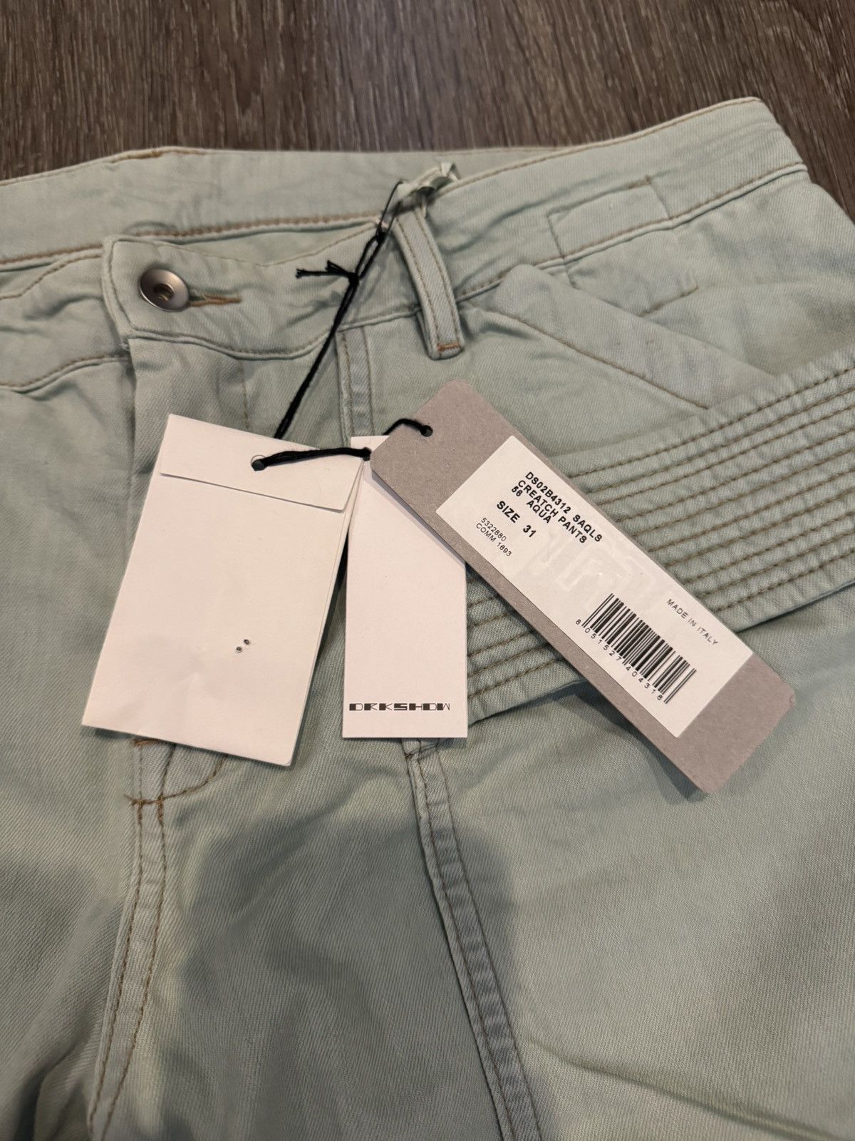 Rick Owens Rick Owens Easy Creatch Cargo Pants in Shredded Aqua FW22 Size US 34 / EU 50 - 8 Thumbnail