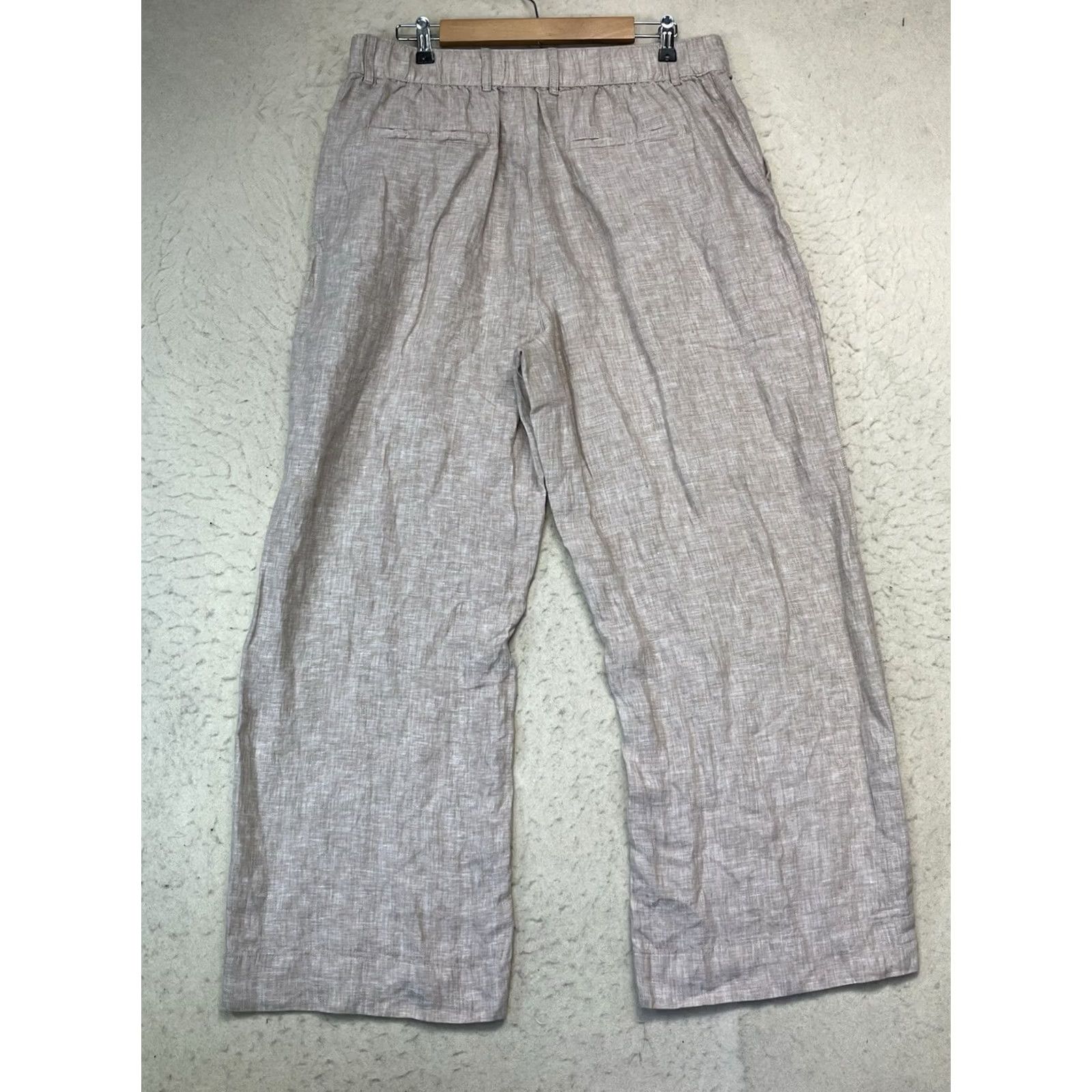 Joie Joie Women’s Linen Pants Beige Wide-Leg Pull On Size XL Linen Pants Woman Wide Leg Casual/Travel Size 40" / US 18 - 2 Thumbnail