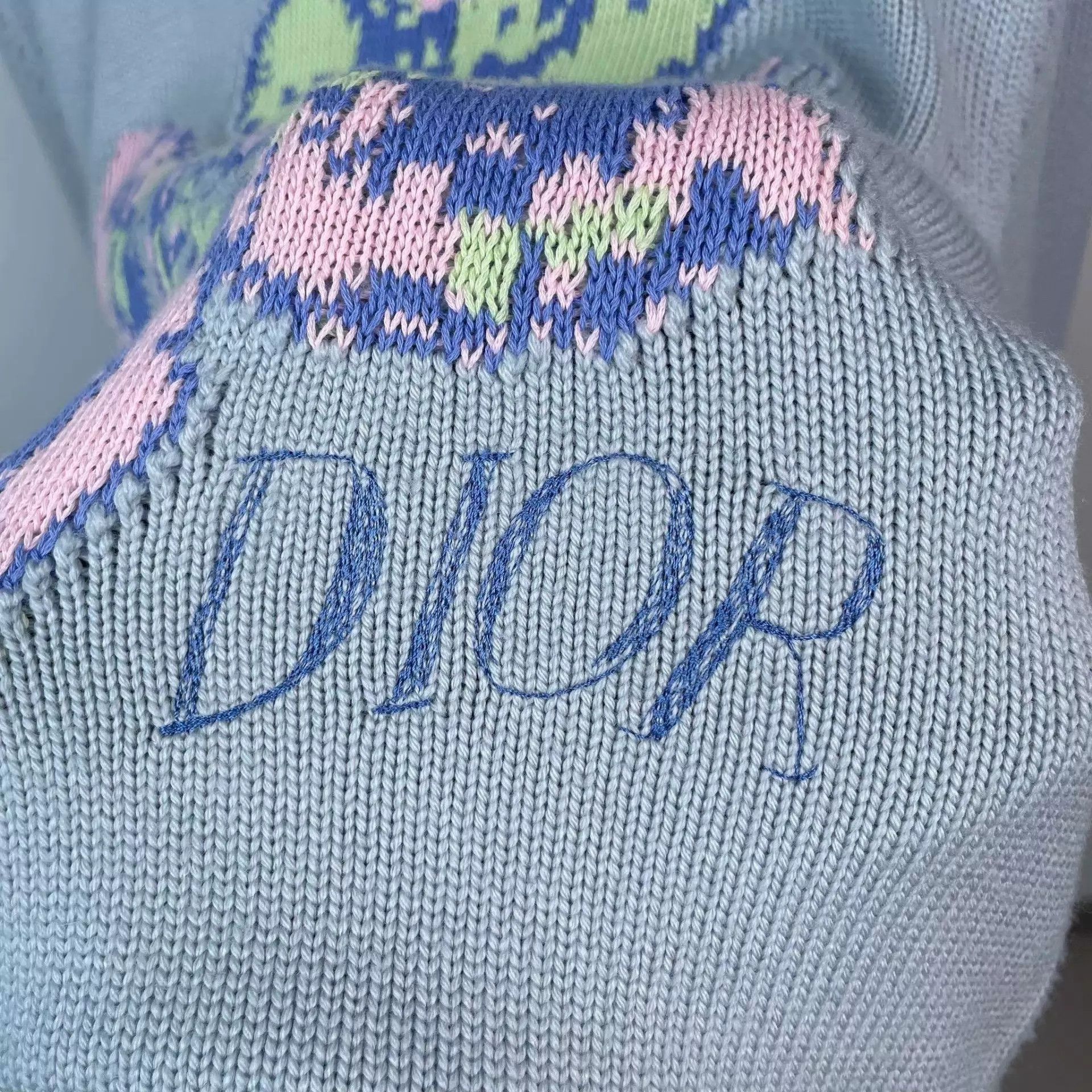 Dior Dior wool floral light blue M sweater Size M / US 6-8 / IT 42-44 - 8 Thumbnail