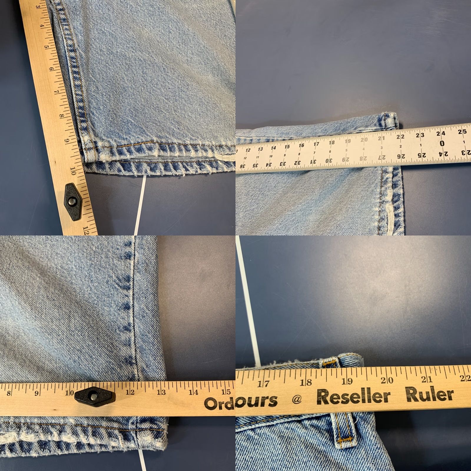 Levi's VINTAGE Levi's 550 Denim Shorts Mens 38x10 Blue Made USA JORTS 90s Bermuda 10in Inseam Mens Size US 38 / EU 54 - 10 Thumbnail