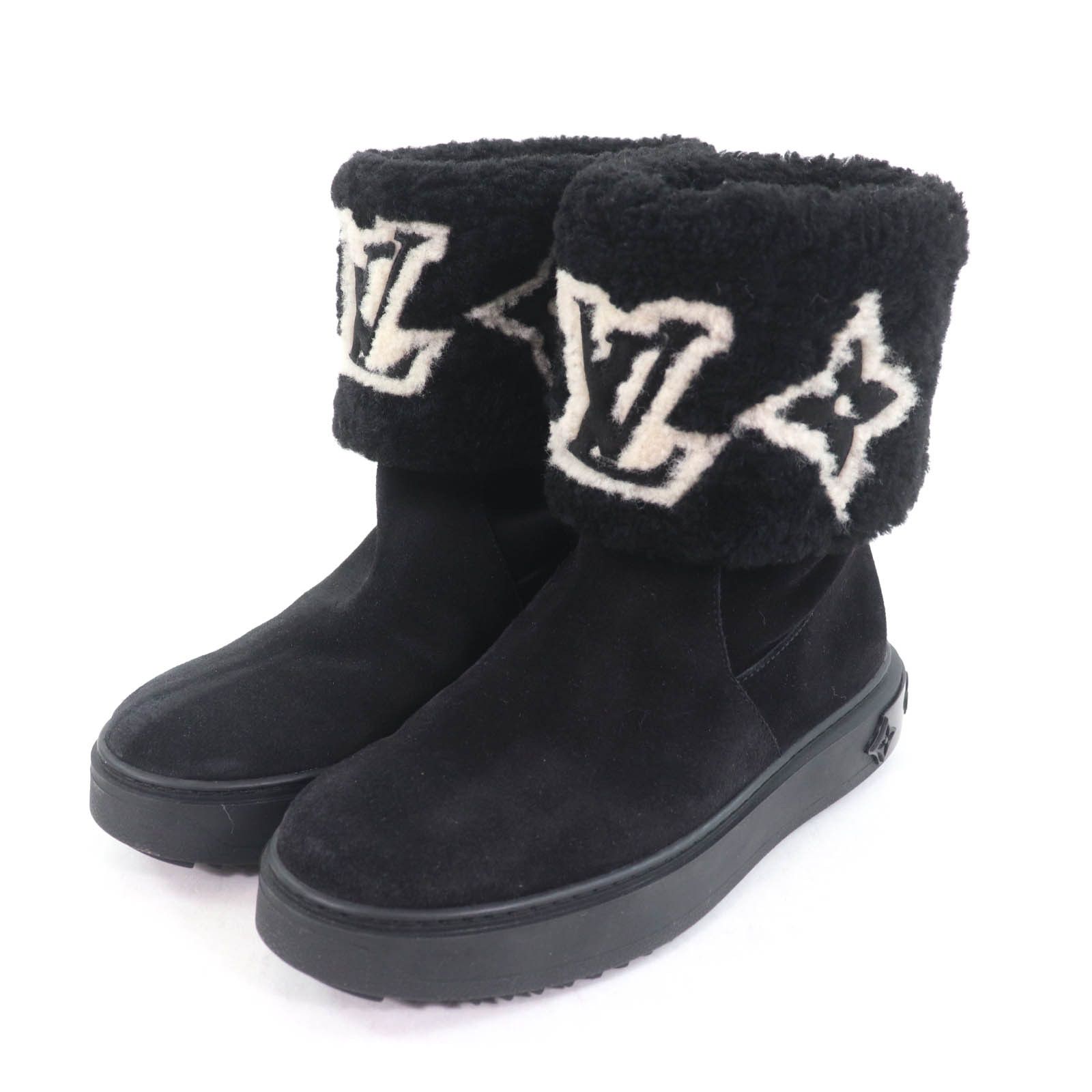 Louis Vuitton Louis Vuitton Monogram Mouton Boots Natural Material Shoes in Black, Women's