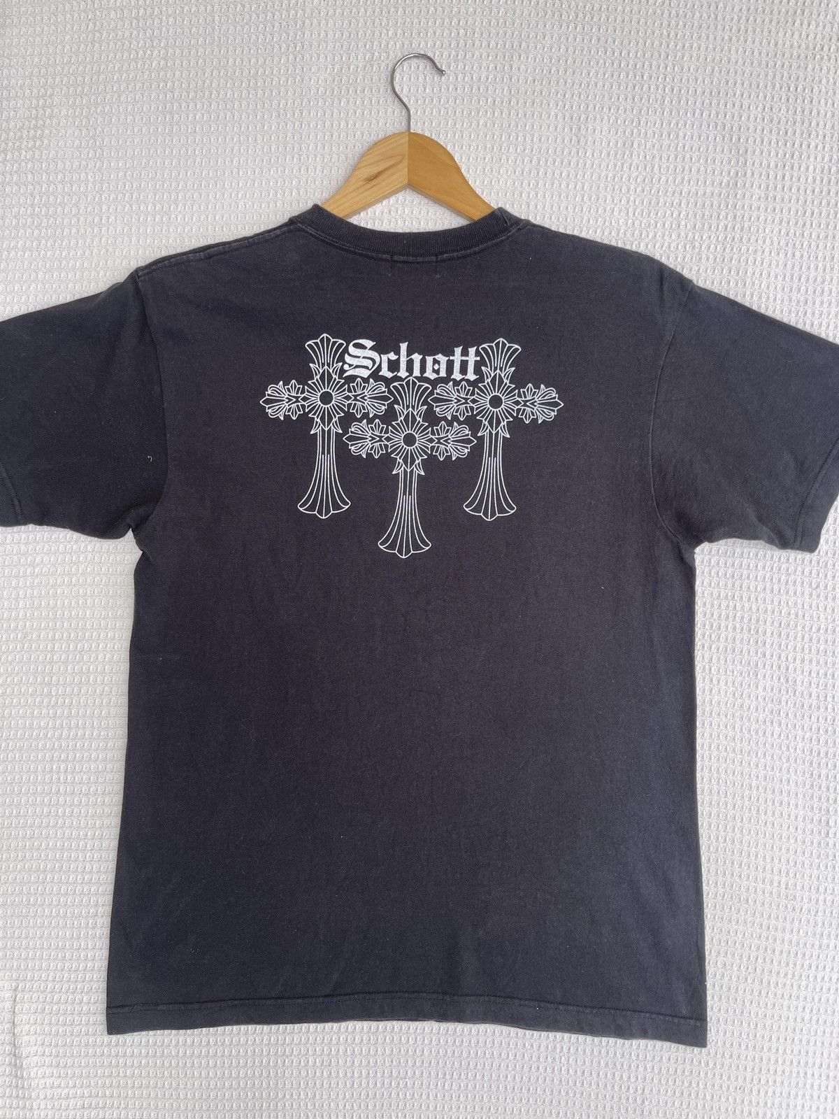 Japanese Brand × Schott × Vintage Last Drop🔥SCHOTT Japan Inc Inspired CHROME HEARTS Logo Tee Size US L / EU 52-54 / 3 - 10 Thumbnail
