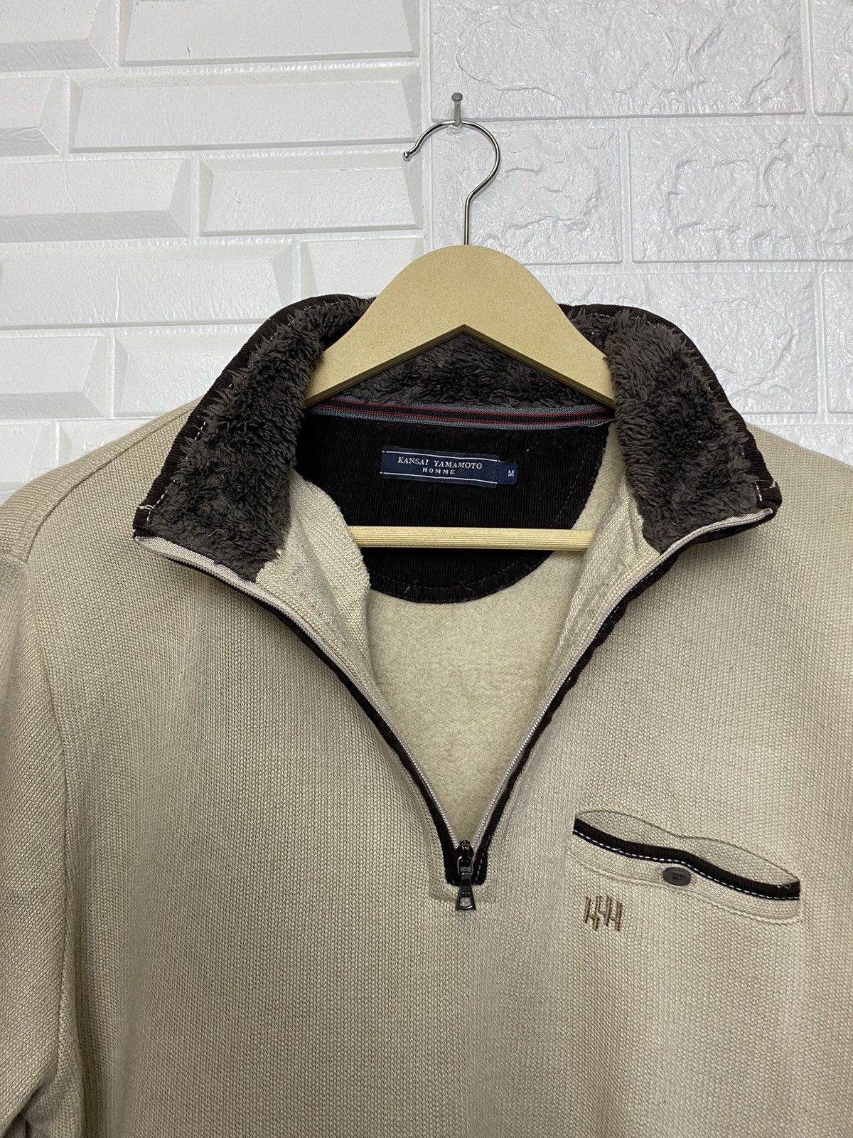 Japanese Brand × Kansai Yamamoto × Vintage KANSAI YAMAMOTO Sweater Half Zip Long Sleeve Size US M / EU 48-50 / 2 - 9 Thumbnail