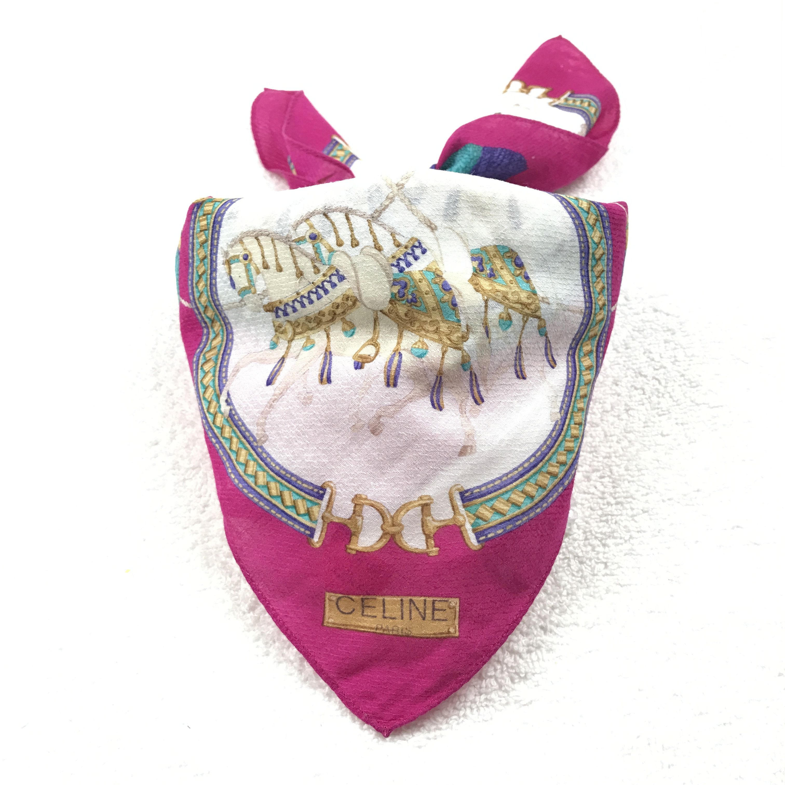 Celine × Vintage Vintage Celine Bandana Neckerchief Handkerchief Size ONE SIZE - 4 Thumbnail