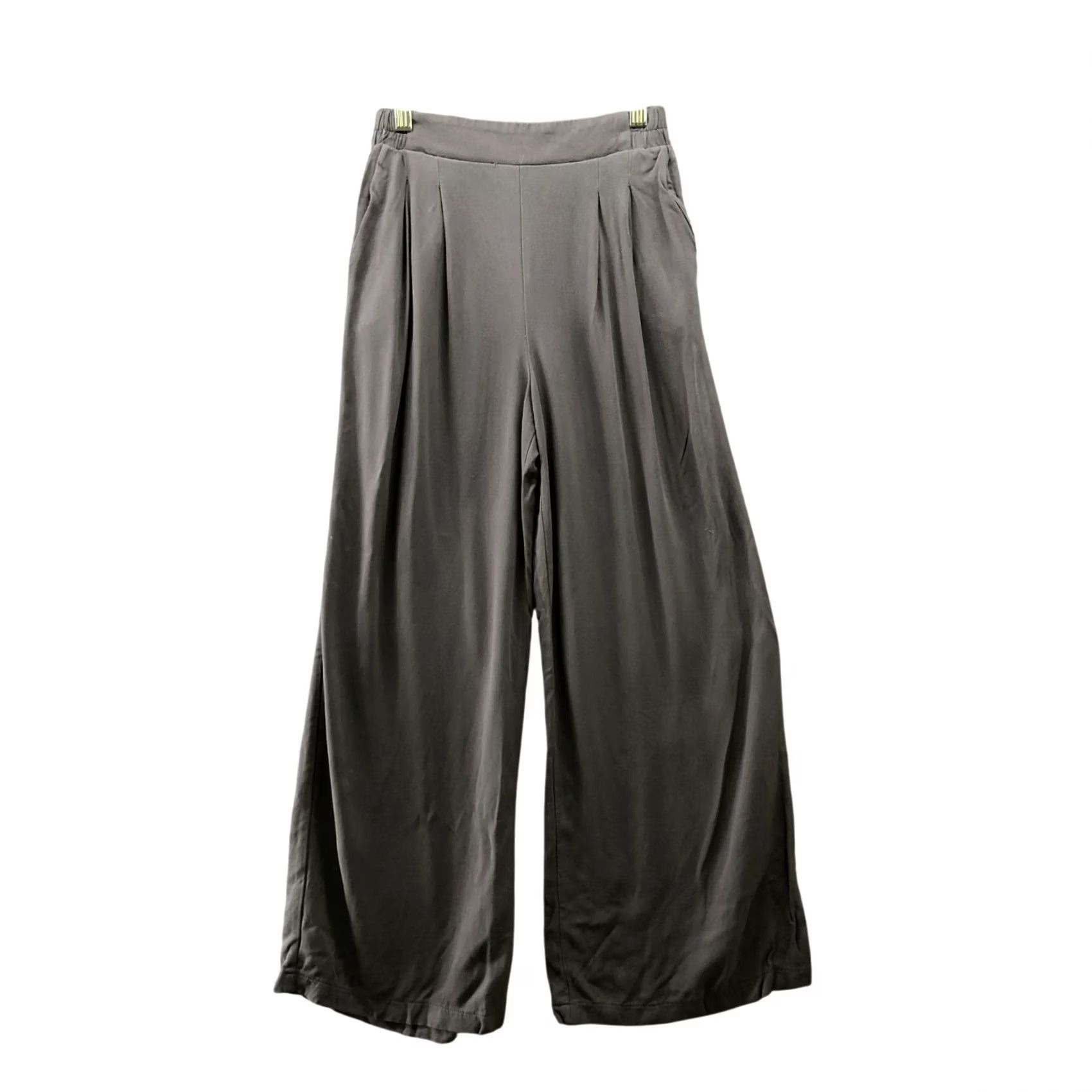 Asos VINTAGE? No — ASOS High Rise Wide Leg Pants Womens 0 Gray Rayon Pleated Front Pull On Pants Size 25" / US 0 / IT 36 - 2 Thumbnail