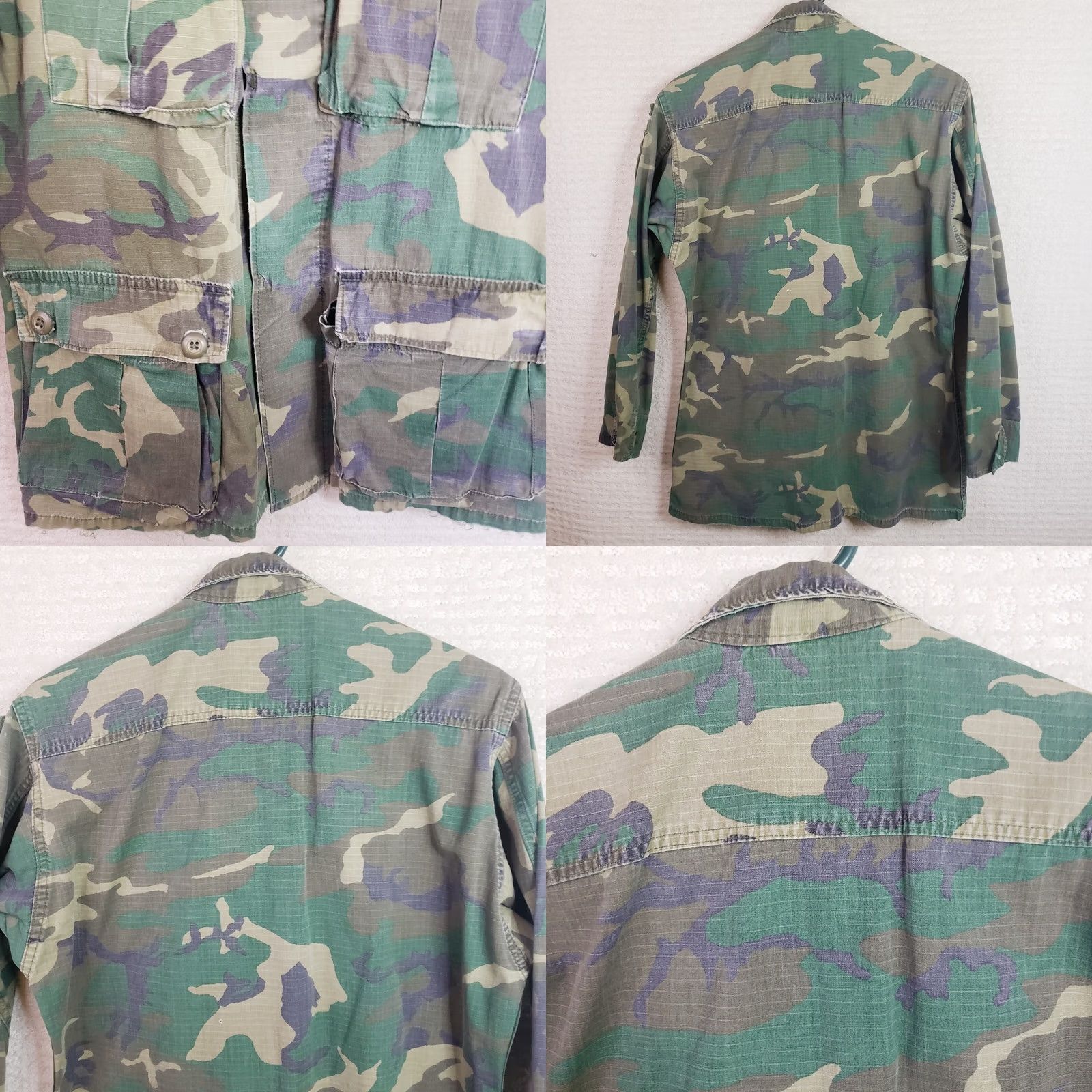 Vintage VINTAGE US Army Jacket Mens M Woodland Camo Combat Coat Hot Weather Ranger Patch Men Jacket Woodland Army Camo Green XS? Size US M / EU 48-50 / 2 - 8 Thumbnail