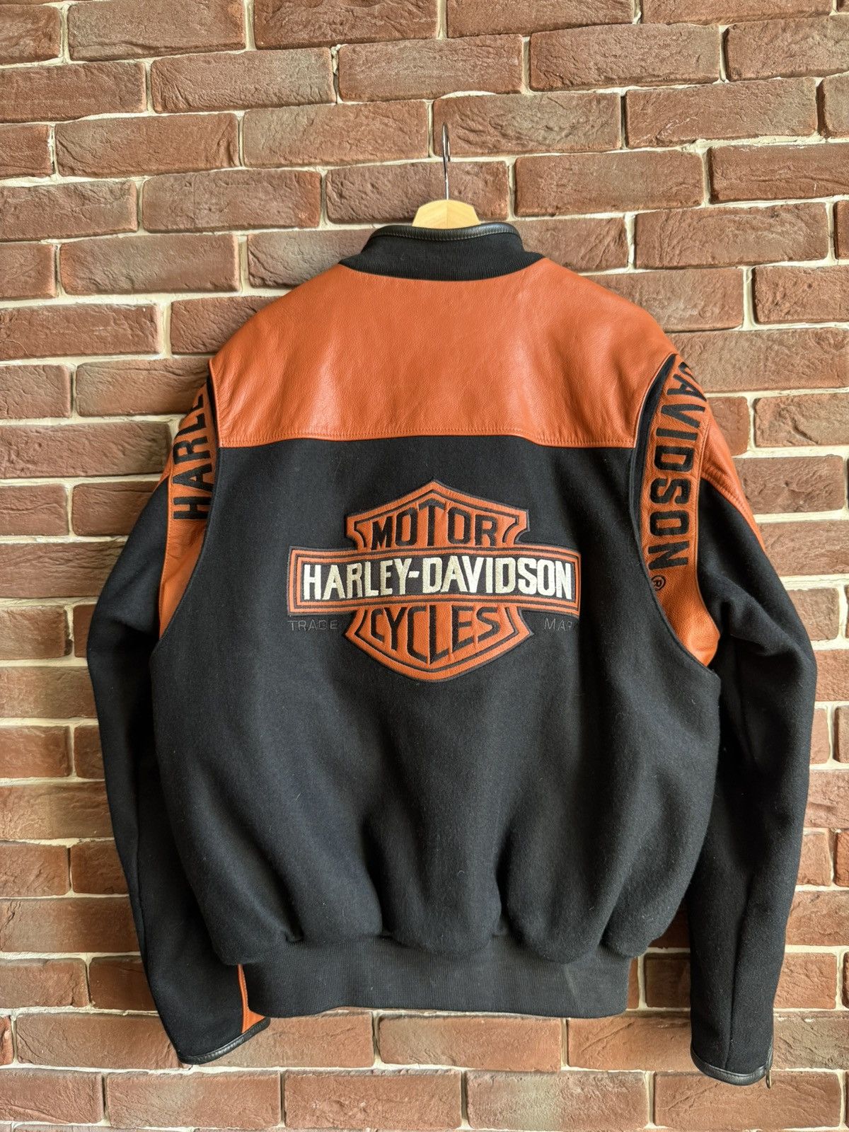 Harley Davidson Harley Davidson Vintage Wool Leather Jacket Biker Size US L / EU 52-54 / 3 - 1 Thumbnail