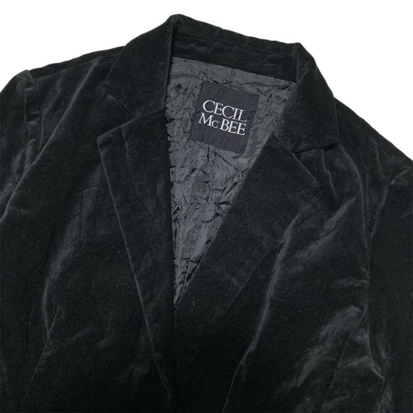 Japanese Brand VINTAGE CECIL MCBEE VELVET FORMAL BLAZER BLACK Size US S / EU 44-46 / 1 - 3 Thumbnail
