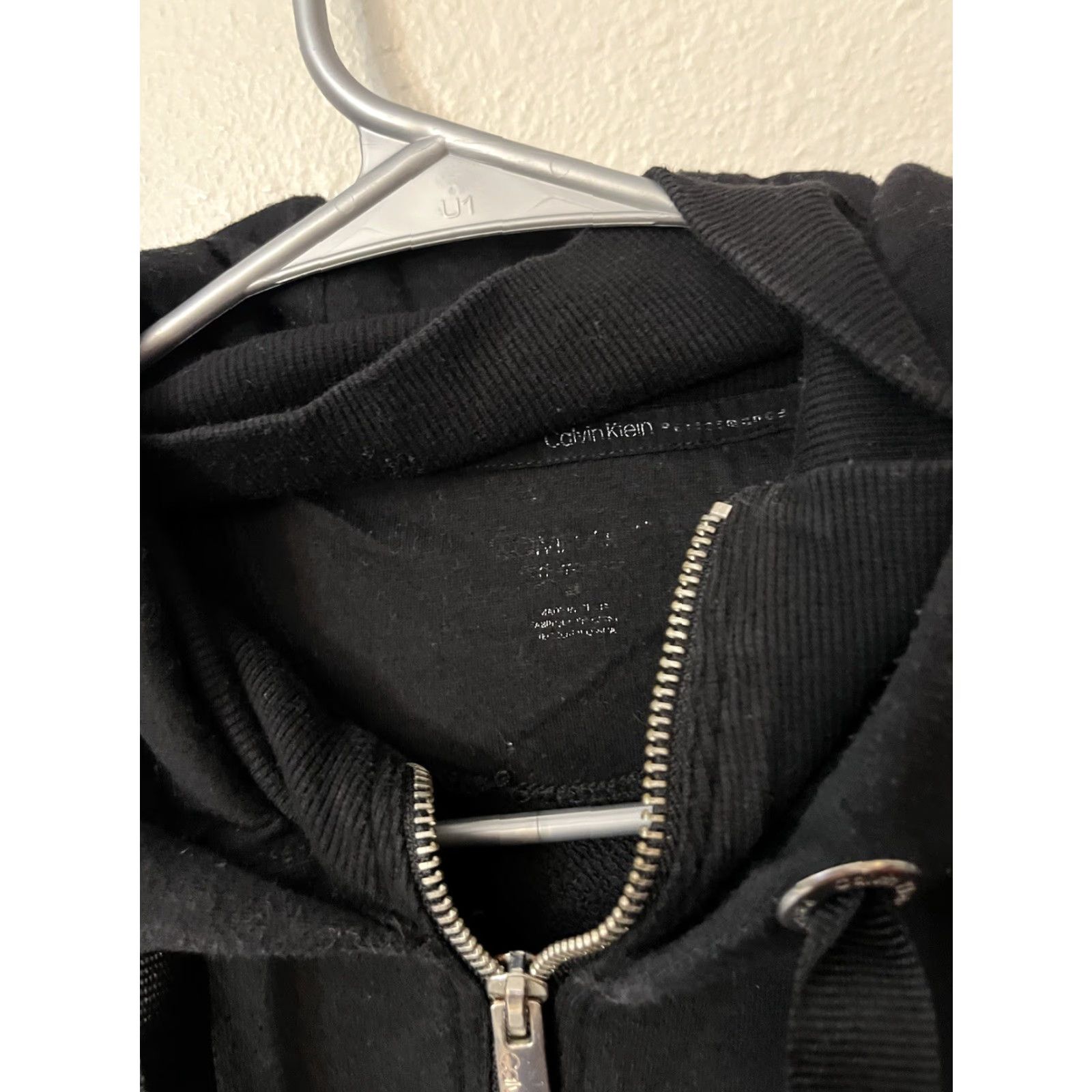Calvin Klein Calvin Klein Performance Fleece Hoodie Womens Medium Black Logo Stripe Full Zip Size M / US 6-8 / IT 42-44 - 2 Thumbnail