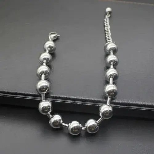 Jewelry Ball Chain Bracelet 2000s Chrome Y2K Punk Skater Grunge Size ONE SIZE - 2 Thumbnail