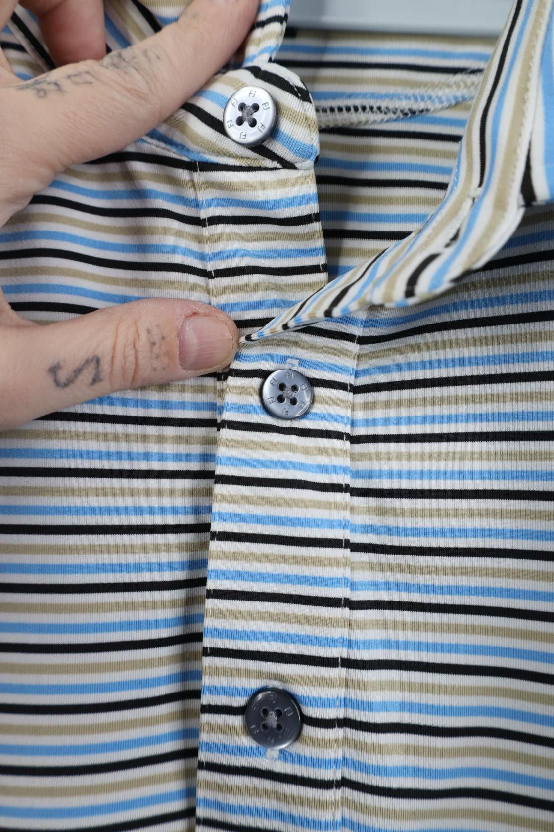 Footjoy FootJoy Embroidered Logo Striped Stretch Golf Polo Shirt Size US XXL / EU 58 / 5 - 5 Thumbnail