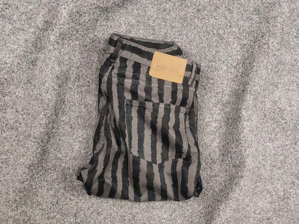 Kenzo Kenzo Design Dark Gray Striped Casual Canvas Mens Pants Size US 30 / EU 46 - 1 Thumbnail