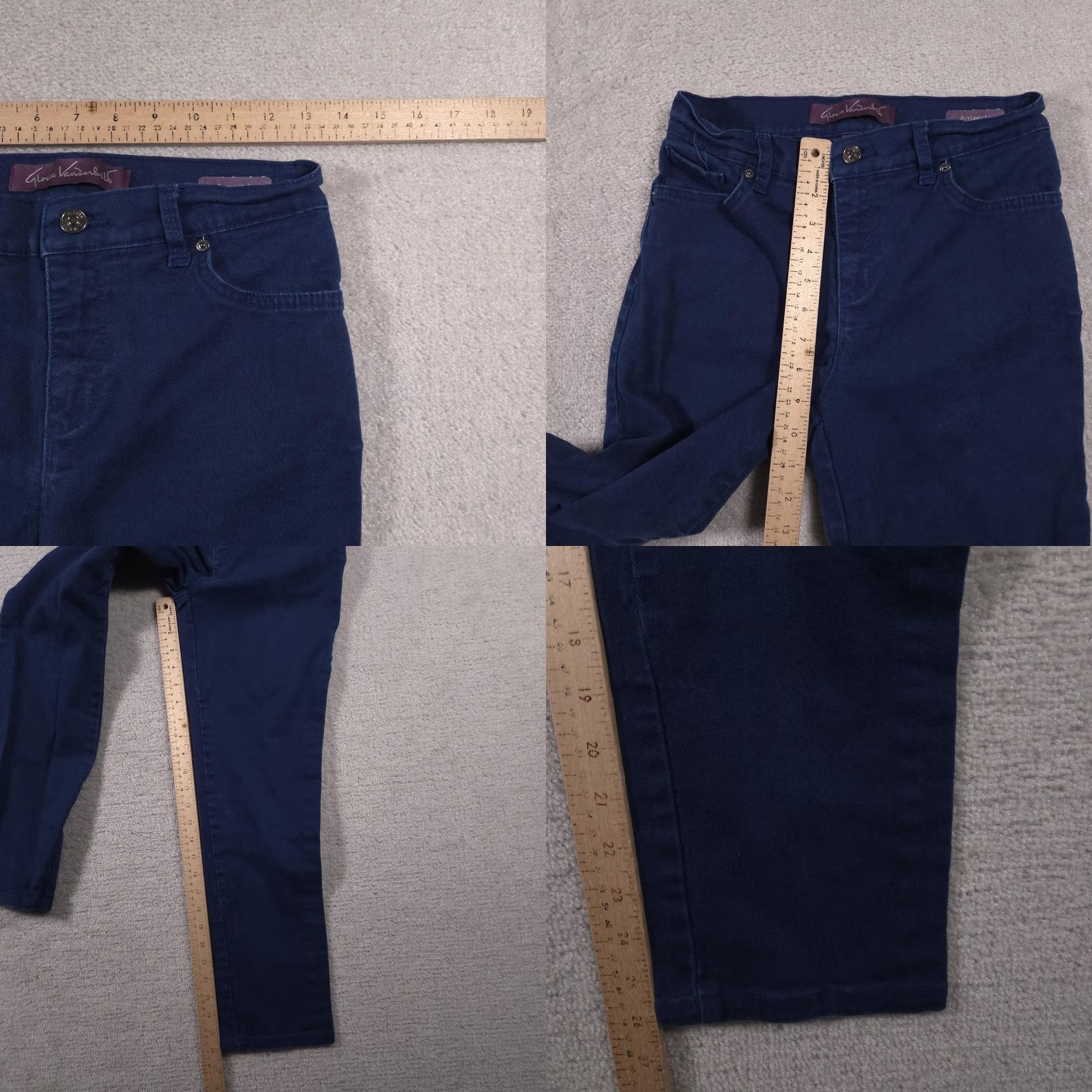 Gloria Vanderbilt Gloria Vanderbilt Jeans Womens 4 Petite Amanda Straight Leg Stretch Pants Navy Denim 4P Size 27" / US 4 / IT 40 - 8 Thumbnail
