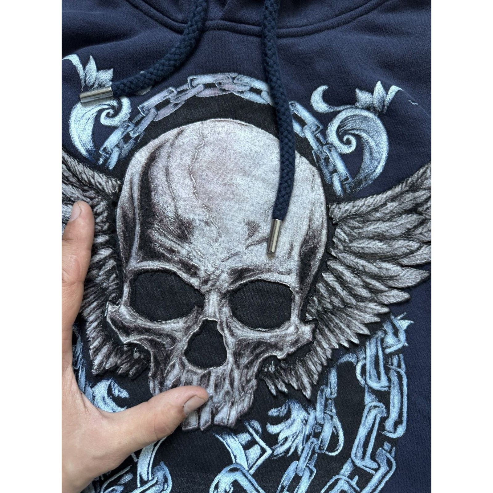 Vintage Vintage Ed Hardy Style Skull Pattern Hoodie Size US M / EU 48-50 / 2 - 7 Thumbnail