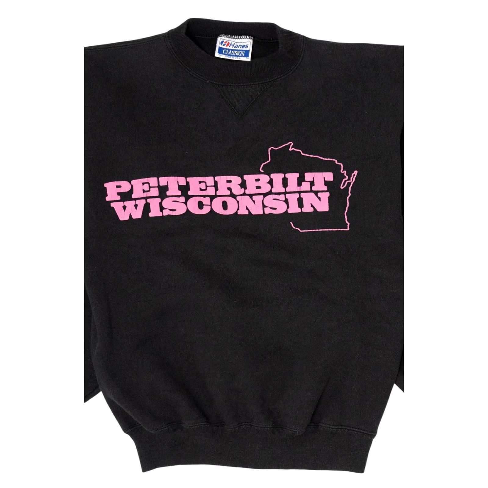 Hanes VINTAGE Peterbilt Wisconsin Sweatshirt 1990s Small Black Hanes USA Size US S / EU 44-46 / 1 - 5 Thumbnail