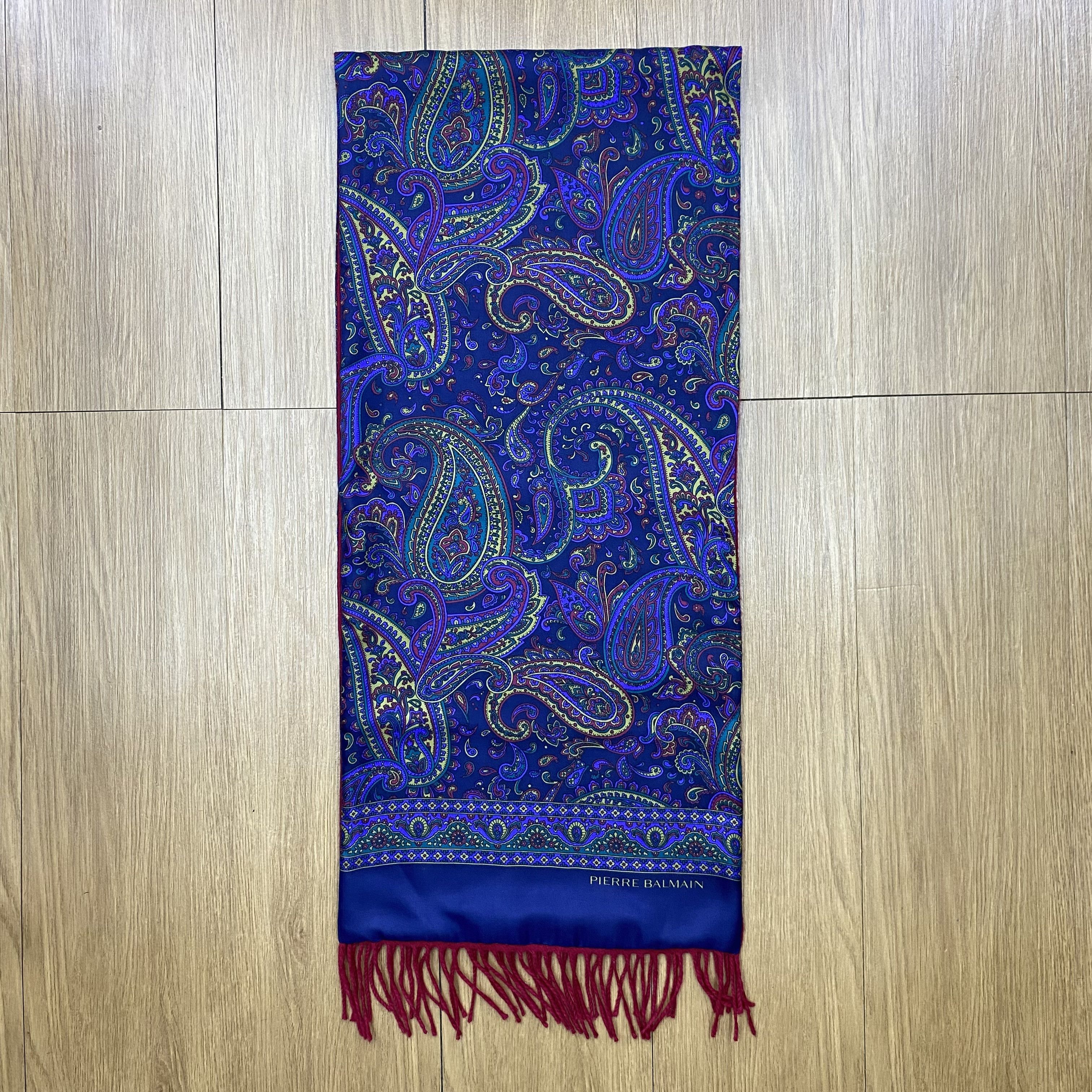 Pierre Balmain × Vintage Vintage 90s Pierre Balmain Silk Wool Scarf Muffler SSC357 Size ONE SIZE - 3 Thumbnail