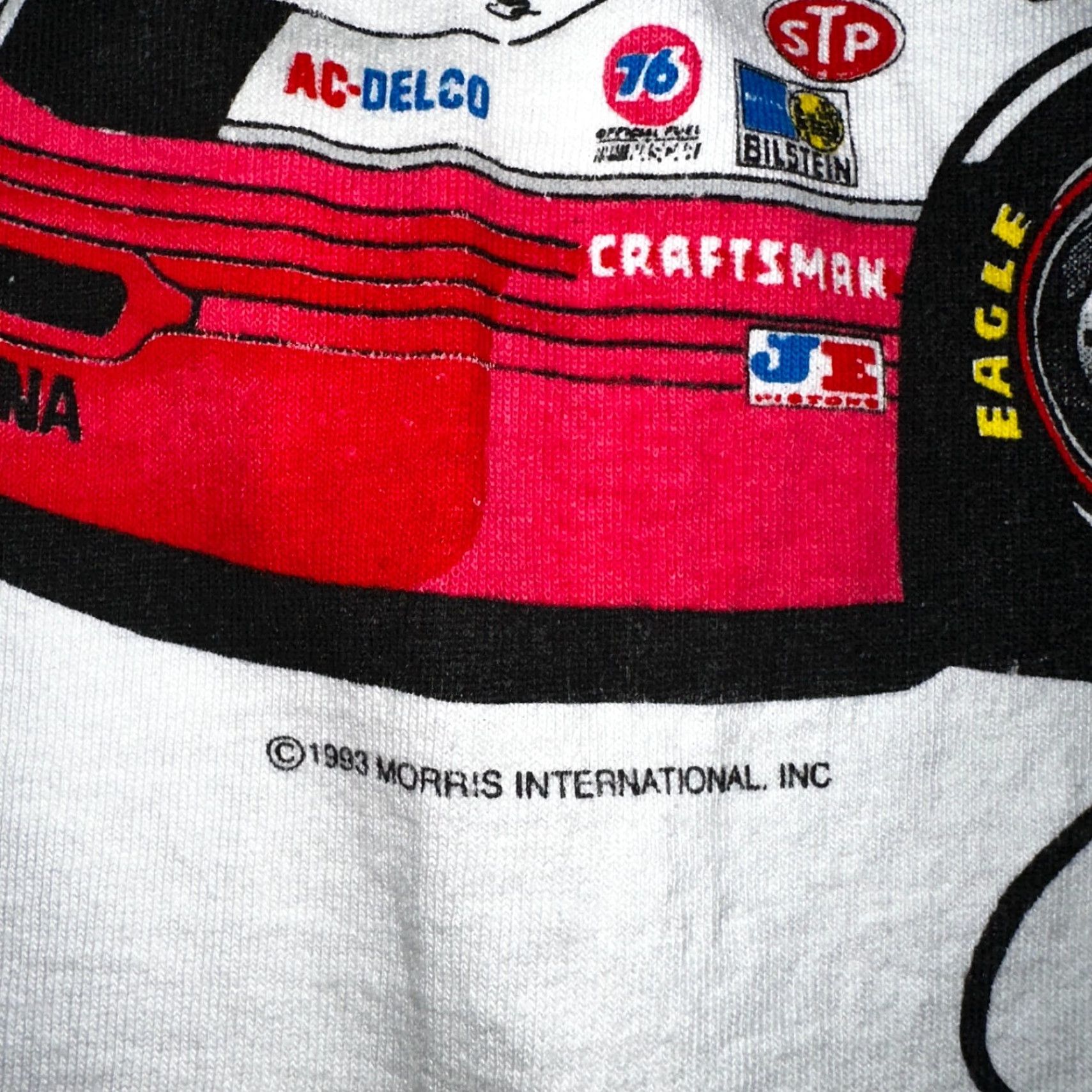 NASCAR VINTAGE Darrel Waltrip 1993 Morris Design Nascar Think Fast 90s Racing White T-Shirt XL Mens Size US XL / EU 56 / 4 - 3 Thumbnail