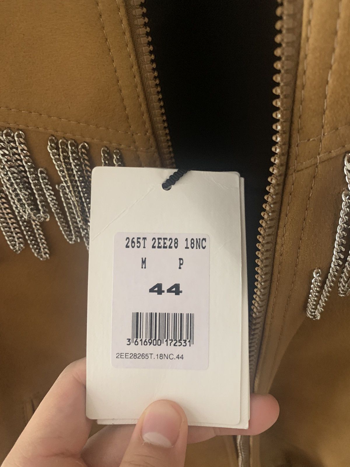 Celine Celine 2023SS Brown Teddy lambskin jacket with metal fringes Size US S / EU 44-46 / 1 - 7 Thumbnail