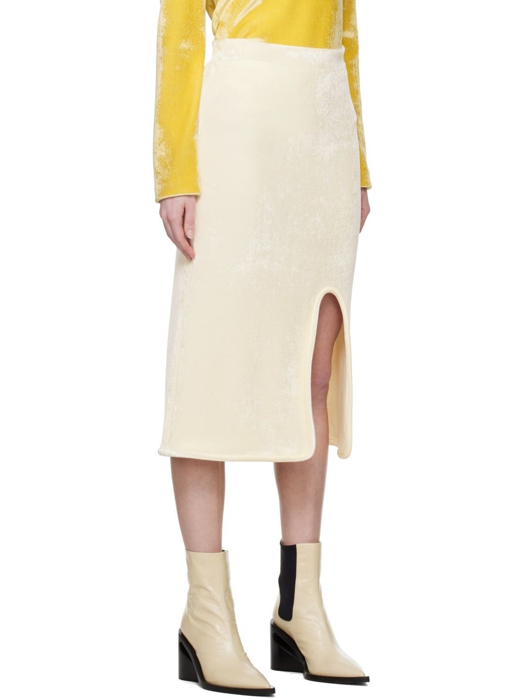 Jil Sander o1y1025 Midi Skirt in Ivory Size 25" / US 0 / IT 36 - 2 Thumbnail
