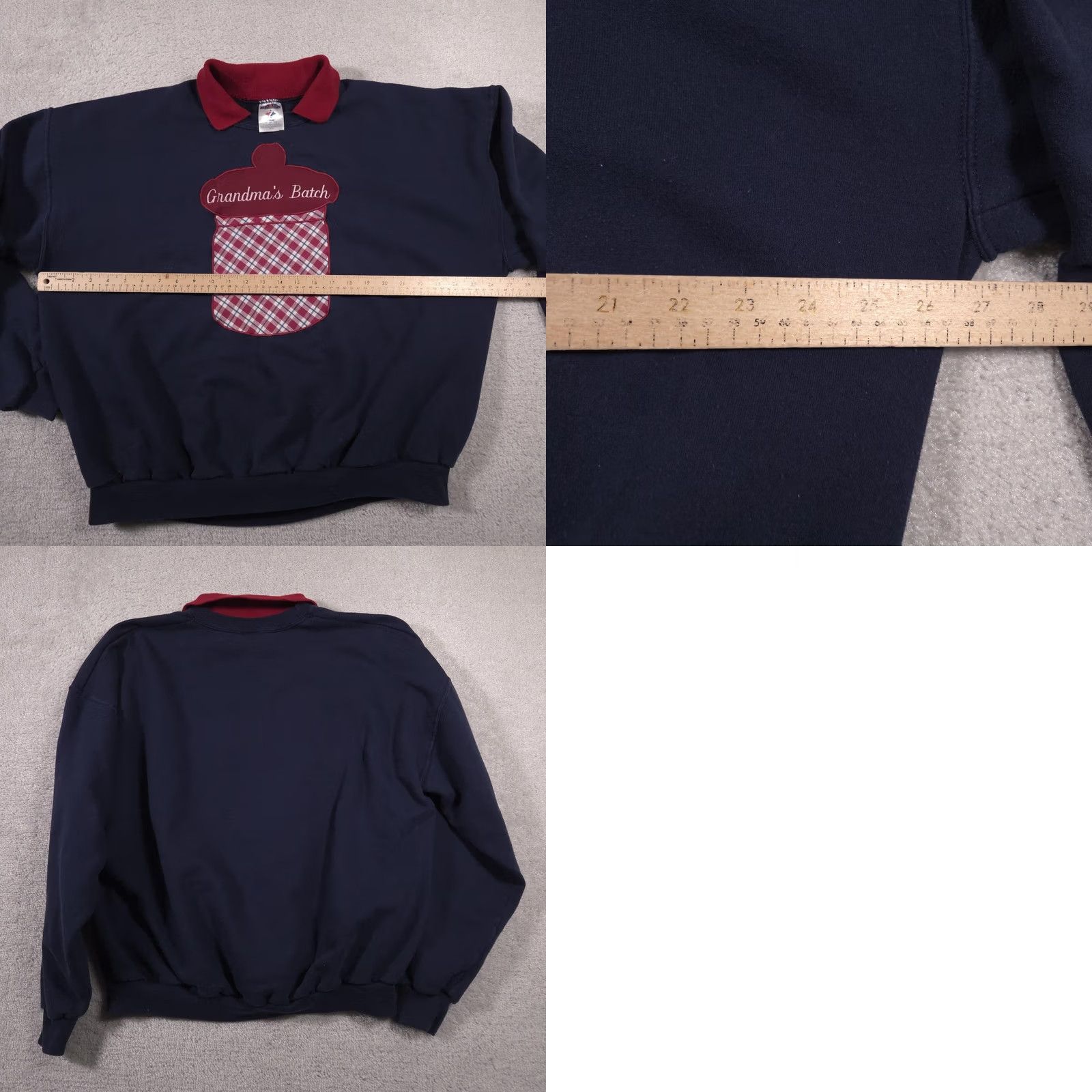 Jerzees VINTAGE Jerzees Sweatshirt Womens 2XL Navy Grandma's Batch Cookie Jar Applique Collar Knit Pullover Graphic Print 50% Cotton 50% Polyester 2X Size XXL / US 16-18 / IT 52-54 - 9 Thumbnail