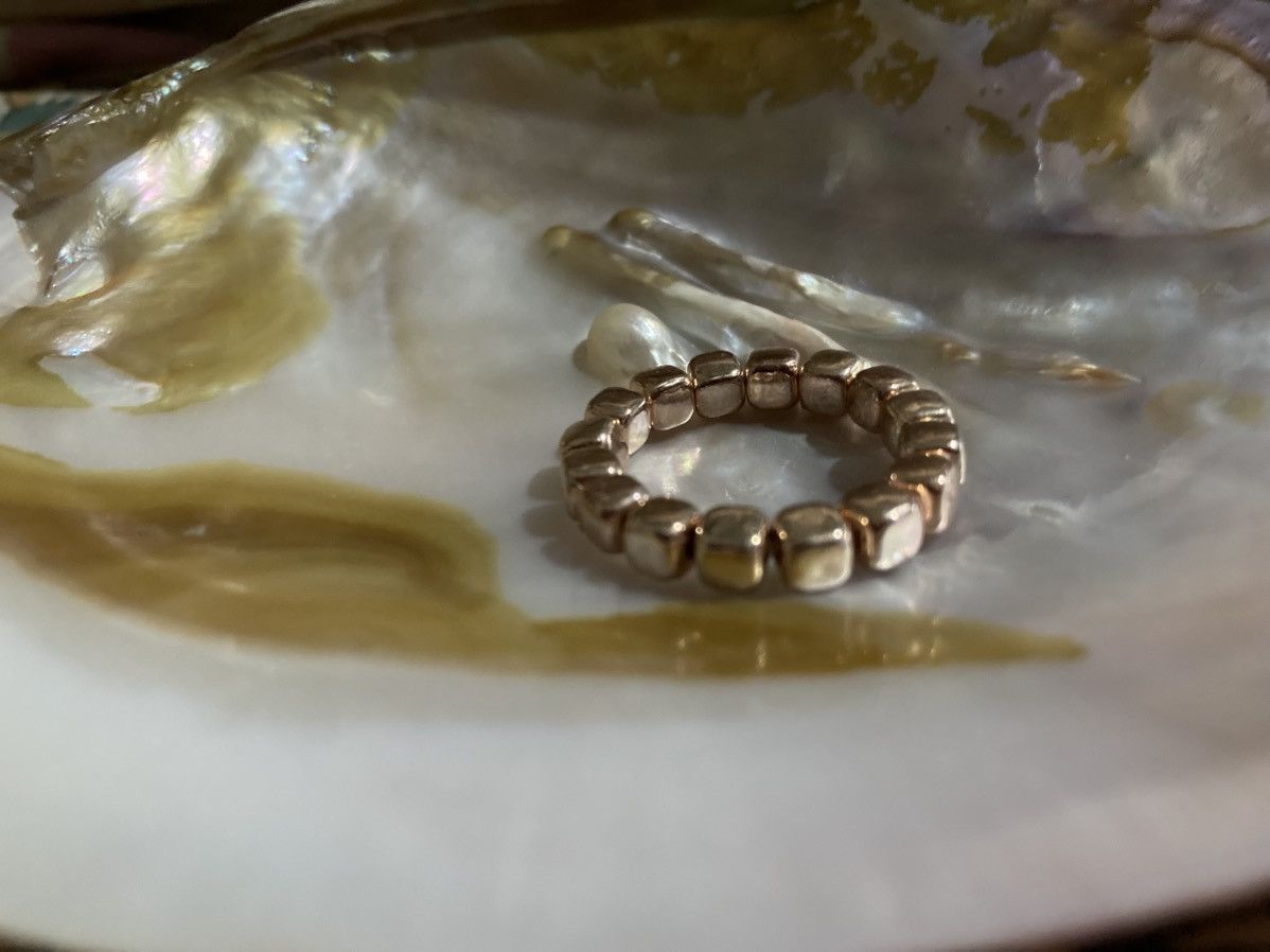 Other Rose gold coloured square beaded ring Size ONE SIZE - 1 Thumbnail