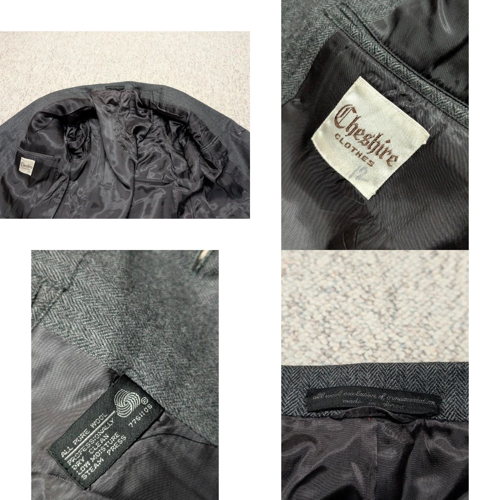 Vintage VINTAGE Cheshire Overcoat Coat Men Regular L Tweed Donegal Wool Herringbone Gray Black 44 Chest 47 Length 19 Shoulders 27 Arms Button Classic Fit Size US L / EU 52-54 / 3 - 9 Thumbnail