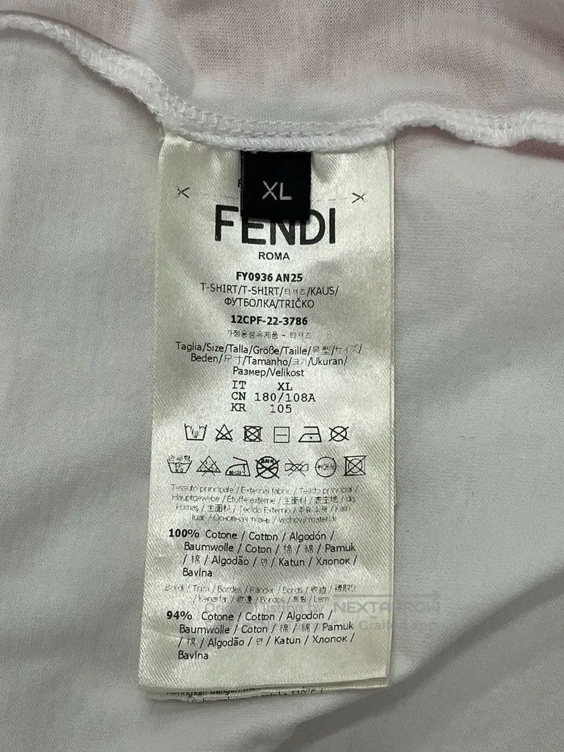 Fendi Fendi White and Orange Old Logo Letter Short Sleeve, Unise Size US XL / EU 56 / 4 - 4 Thumbnail