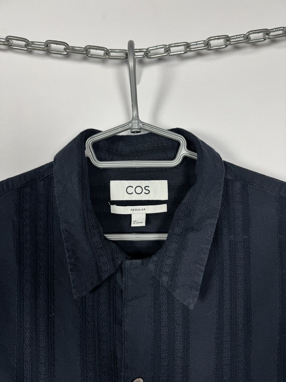 Cos COS Textured Stripe Short Sleeve Shirt Regular Fit Size L Size US L / EU 52-54 / 3 - 6 Thumbnail