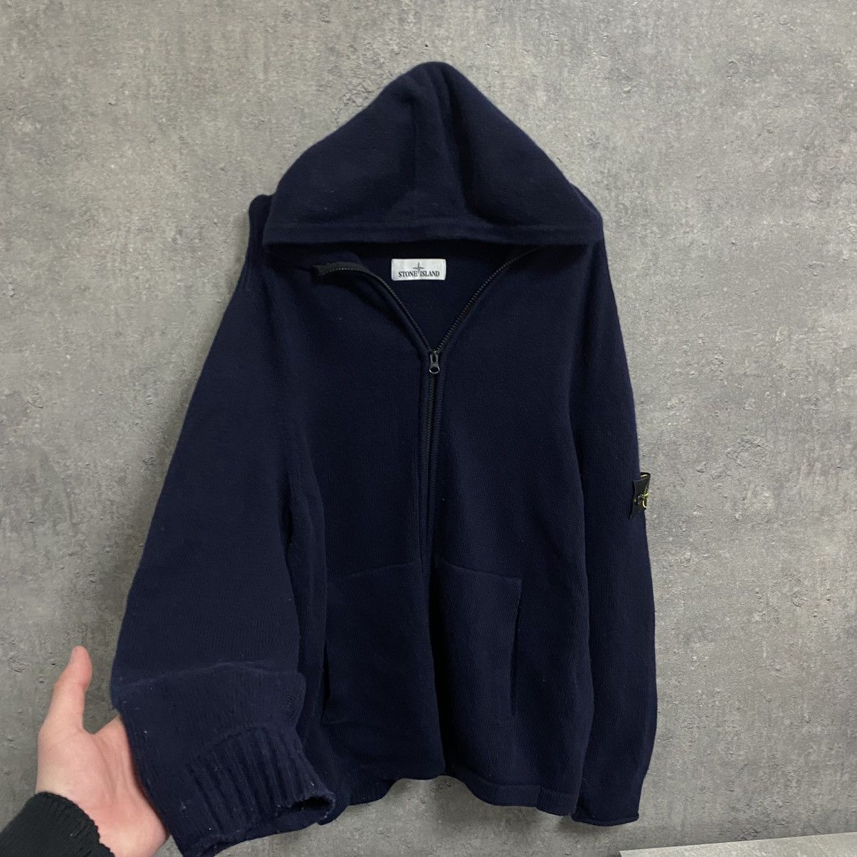 Stone Island Vintage Stone Island Wool Zip Hoodie Size US XXL / EU 58 / 5 - 2 Thumbnail