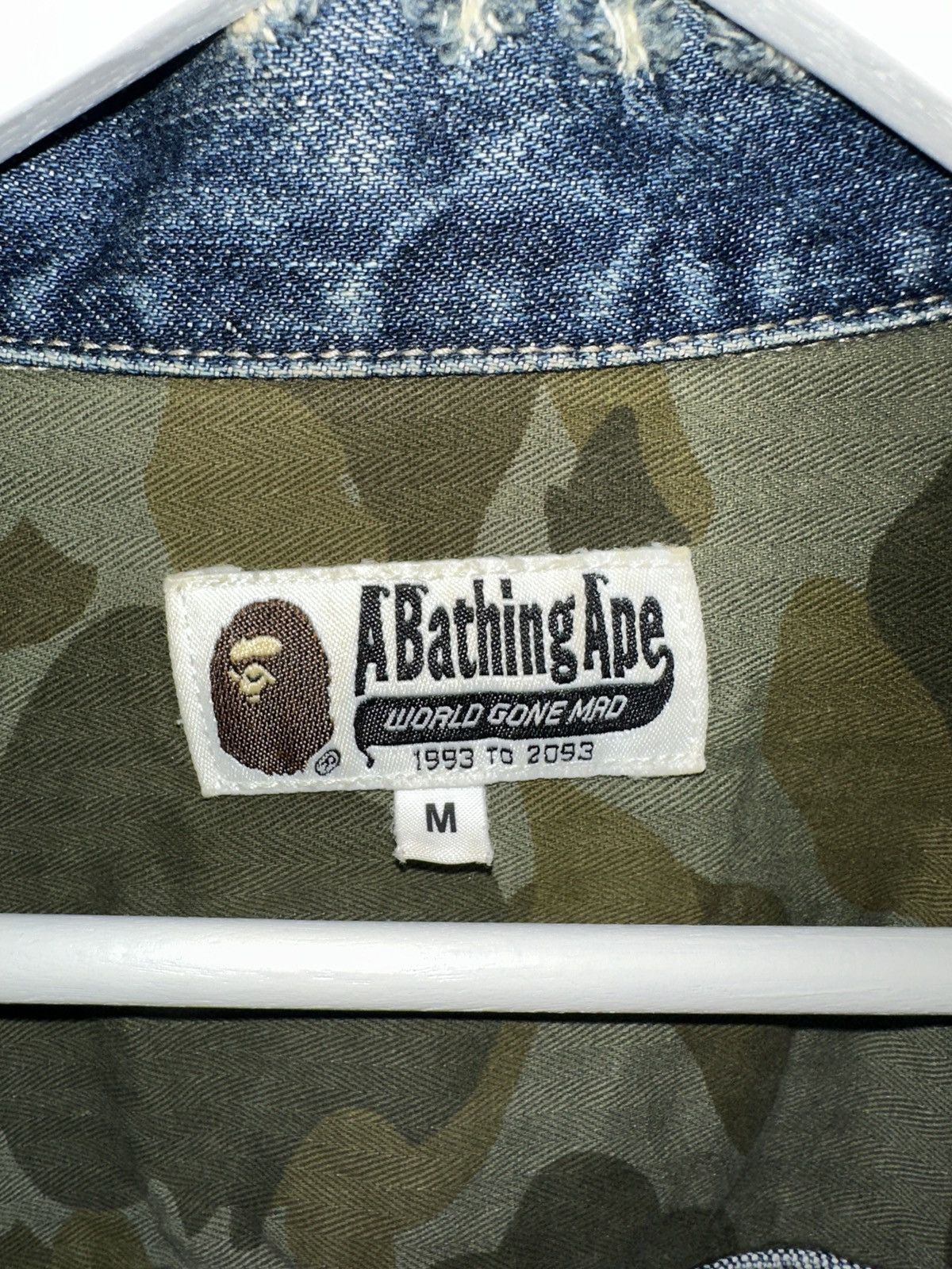 Bape Bape Crazy Patch Denim Jacket Indigo Distressed Size Medium Size US M / EU 48-50 / 2 - 5 Thumbnail