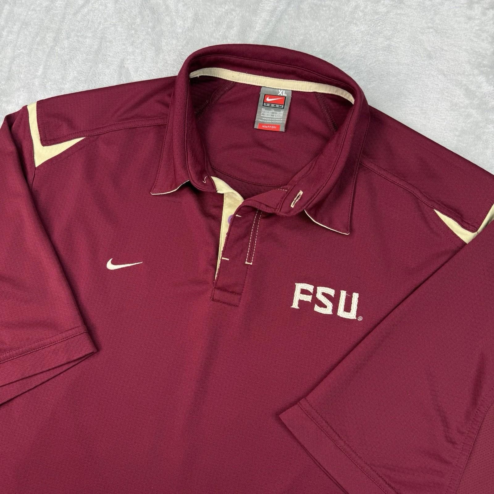 Nike Nike Team Florida State FSU Polo Shirt VTG Maroon NCAA XL Size US XL / EU 56 / 4 - 1 Thumbnail