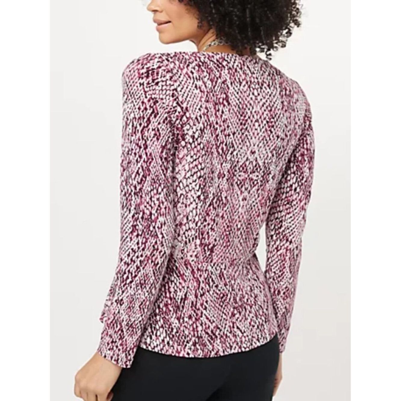 Other Susan Graver Animal Print Liquid Knit Button Front Peplum T Size XL / US 12-14 / IT 48-50 - 2 Thumbnail