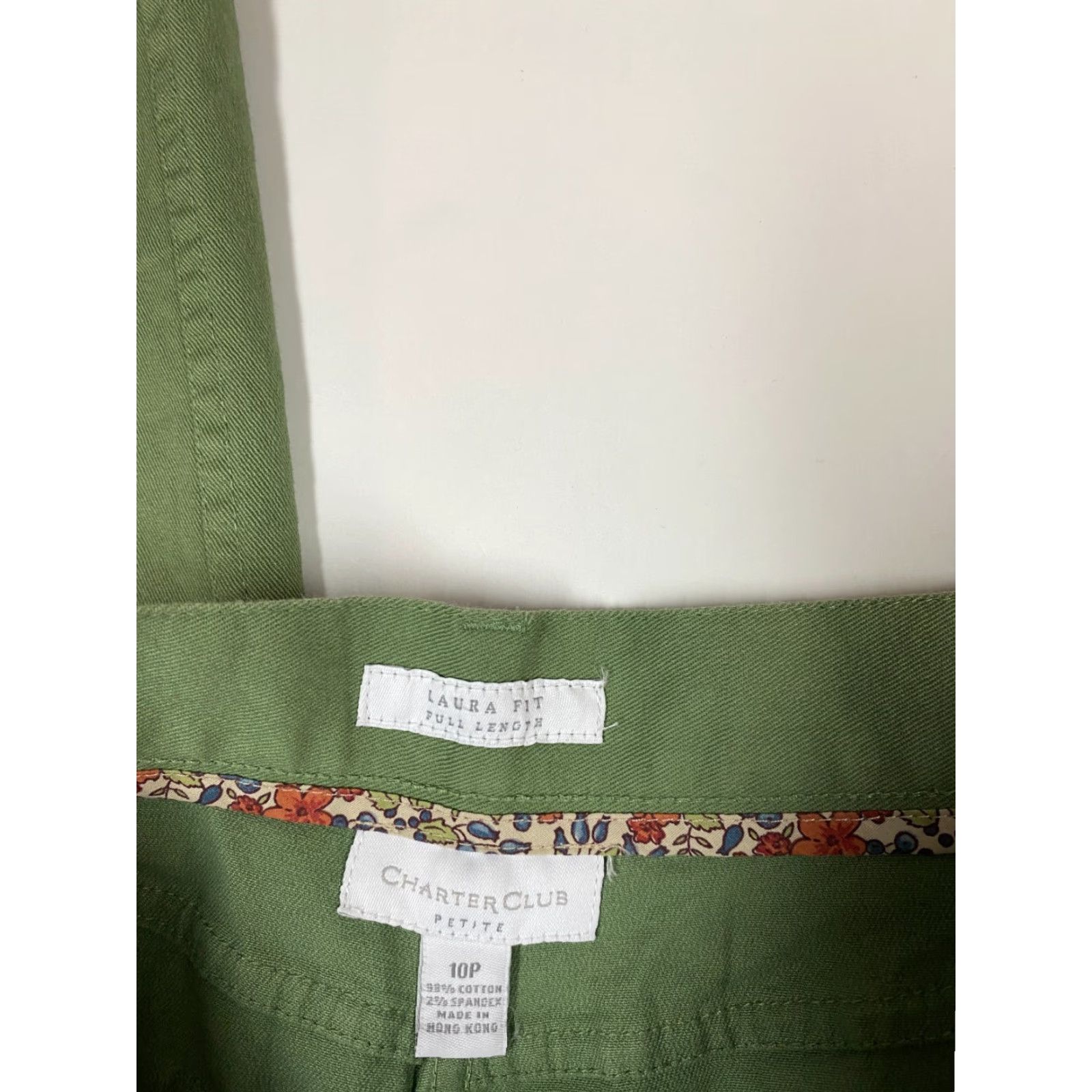 Charter Club Charter Club Pants Women 0P Petites Green Laura Fit Chino Straight 28in Inseam Zipper Cotton Knit Casual Vintage No Size 25" / US 0 / IT 36 - 3 Thumbnail